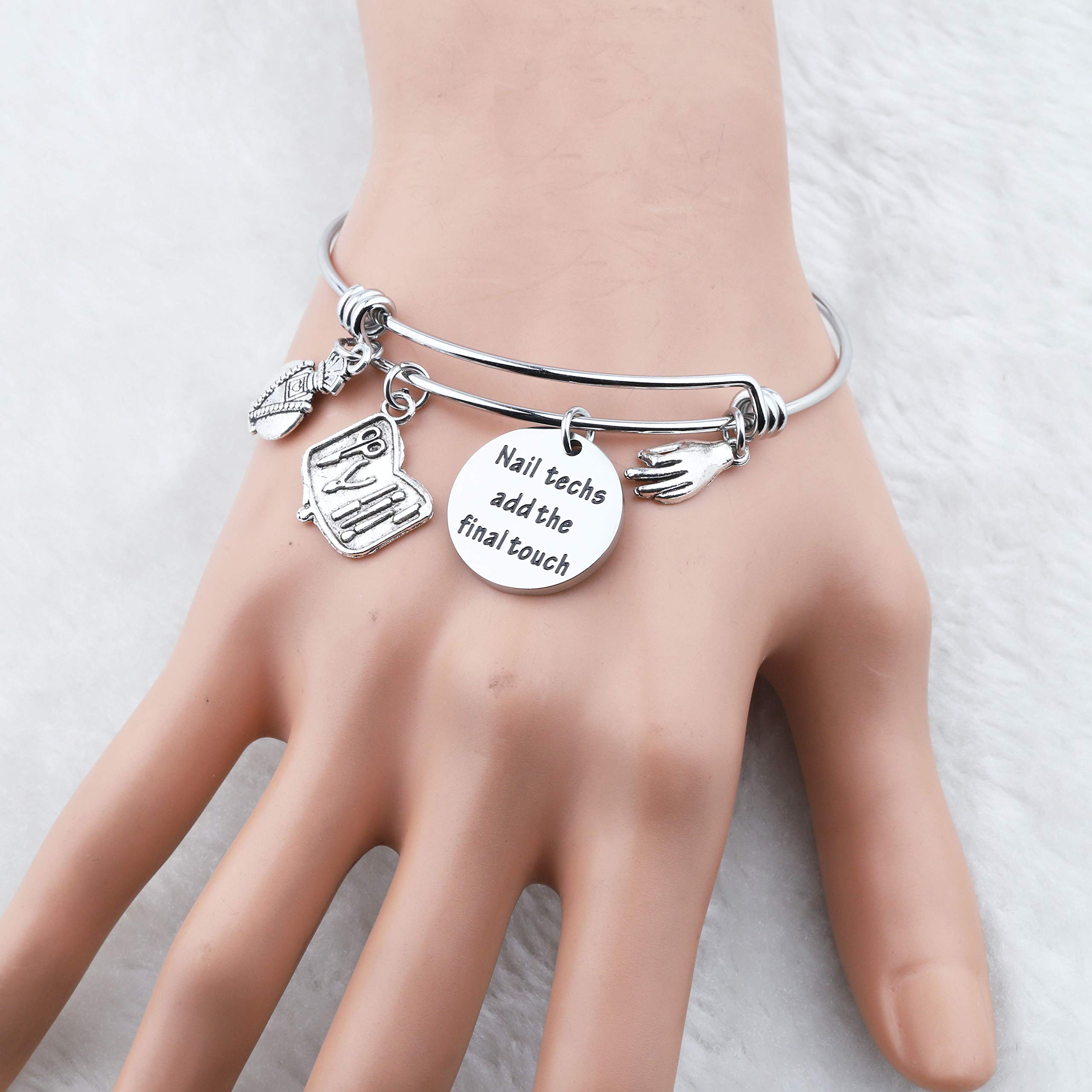 Professional Manicurist Bangle Bracelet for Nail Technicians - Stylish Jewelry Gift for Nail Artists & Beauticians - Perfect for Nail Graduation, Salon Work & Special Occasions