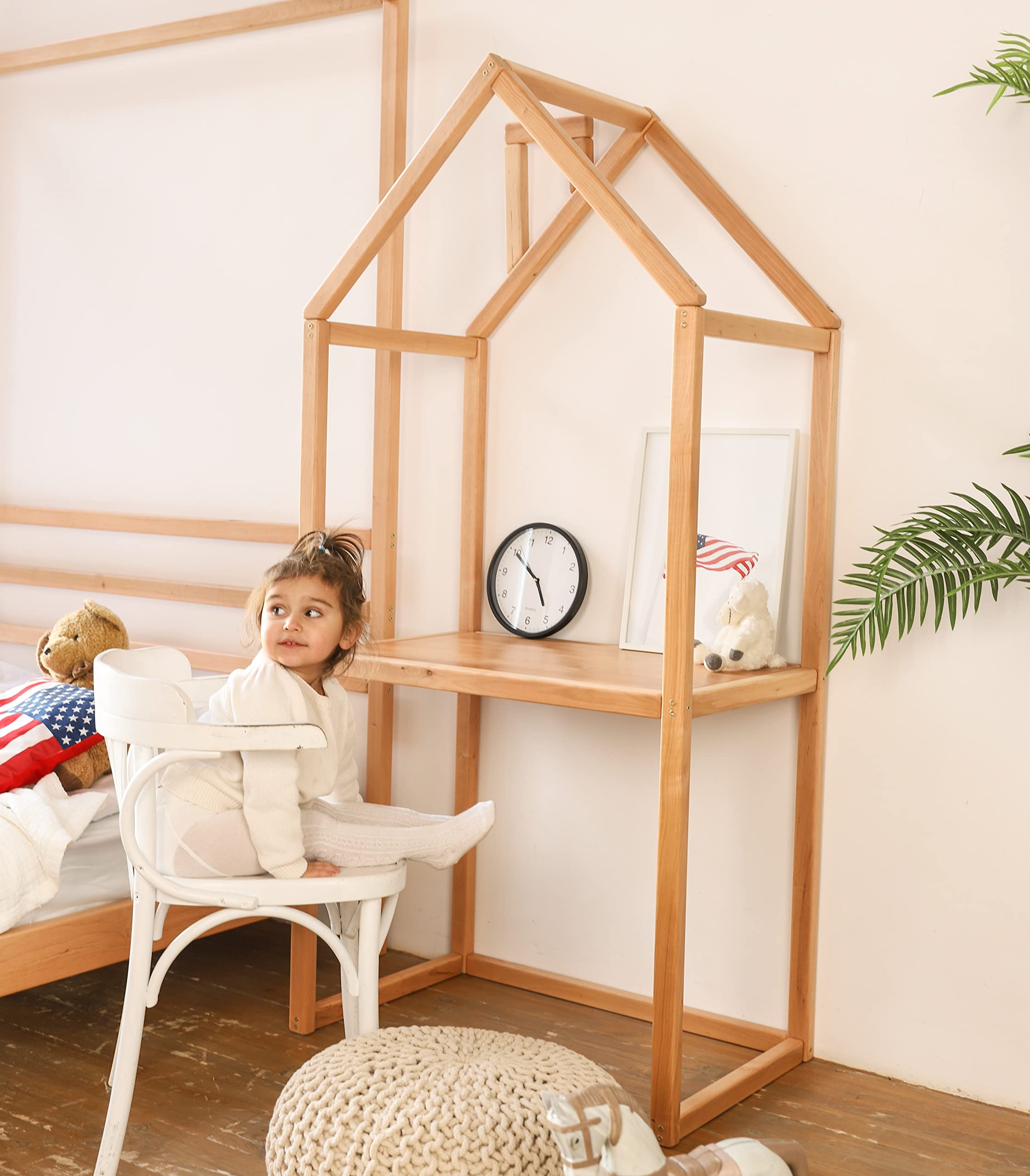 BUSYWOOD Toddler Table - Wooden Kids Activity Desk for Montessori Learning & Study - Natural Wood Children's Furniture for Home & Classroom - Perfect for Playtime, Arts & Crafts, and Homework