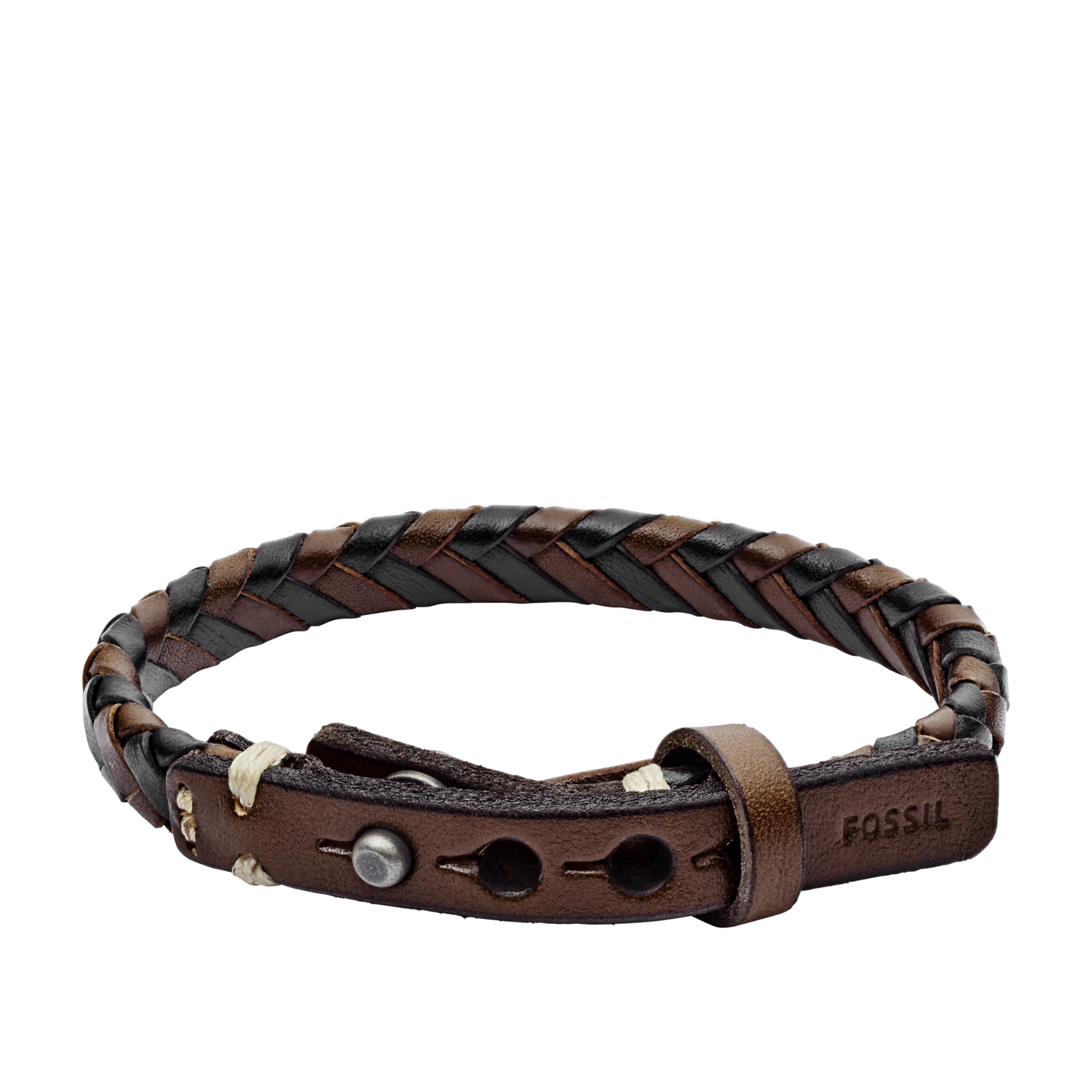 Fossil Men's Stainless Steel & Genuine Leather Bracelet - Classic Casual Watch Band for Everyday Wear | Perfect Gift for Dad, Husband, Boyfriend | Office, Date Night, Business Casual Style