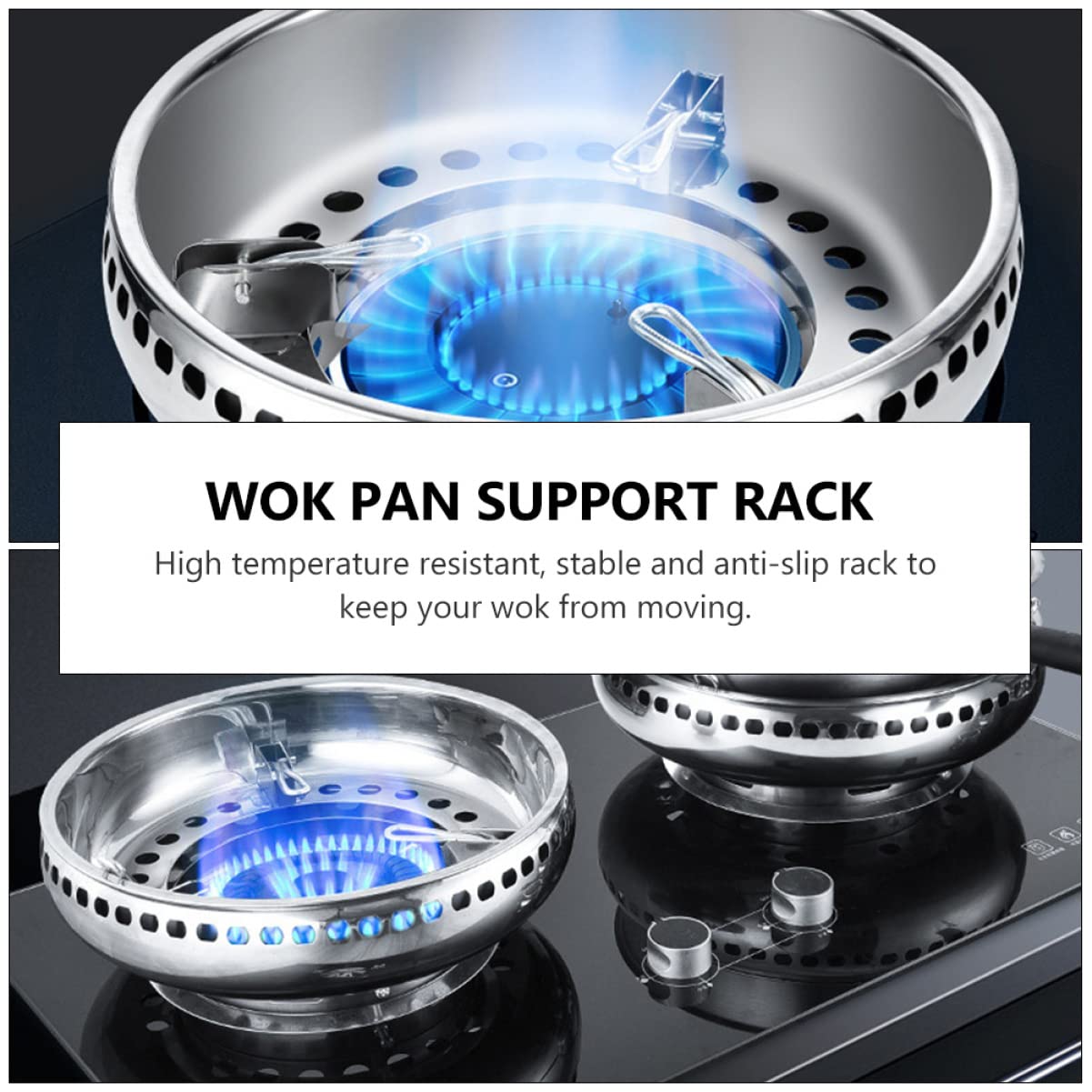 1PC Stainless Steel Gas Stove Wok Support Rack - Heavy Duty Cooking Bracket for Kitchen Stove Accessories, Perfect for Wok Cooking, Stir Frying & Pan Support - Ideal for Home Kitchen, Restaurant & Outdoor Camping Use