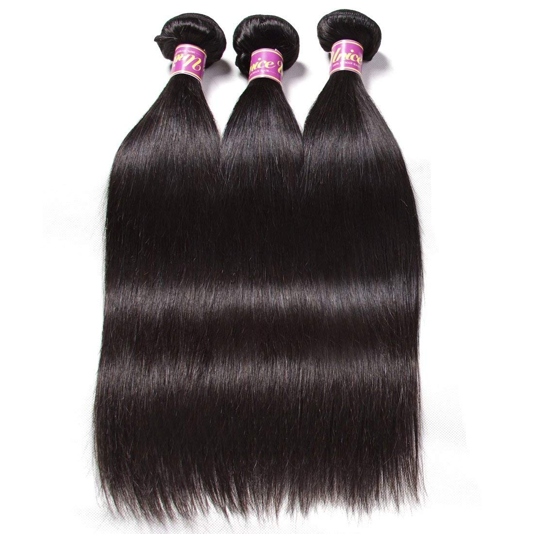 UNICE 10A Malaysian Straight Virgin Human Hair Weaves - 3 Bundles Unprocessed Hair Extensions (10/12/14 Inch) for Natural Look & Styling | Perfect for Daily Wear, Parties & Special Occasions