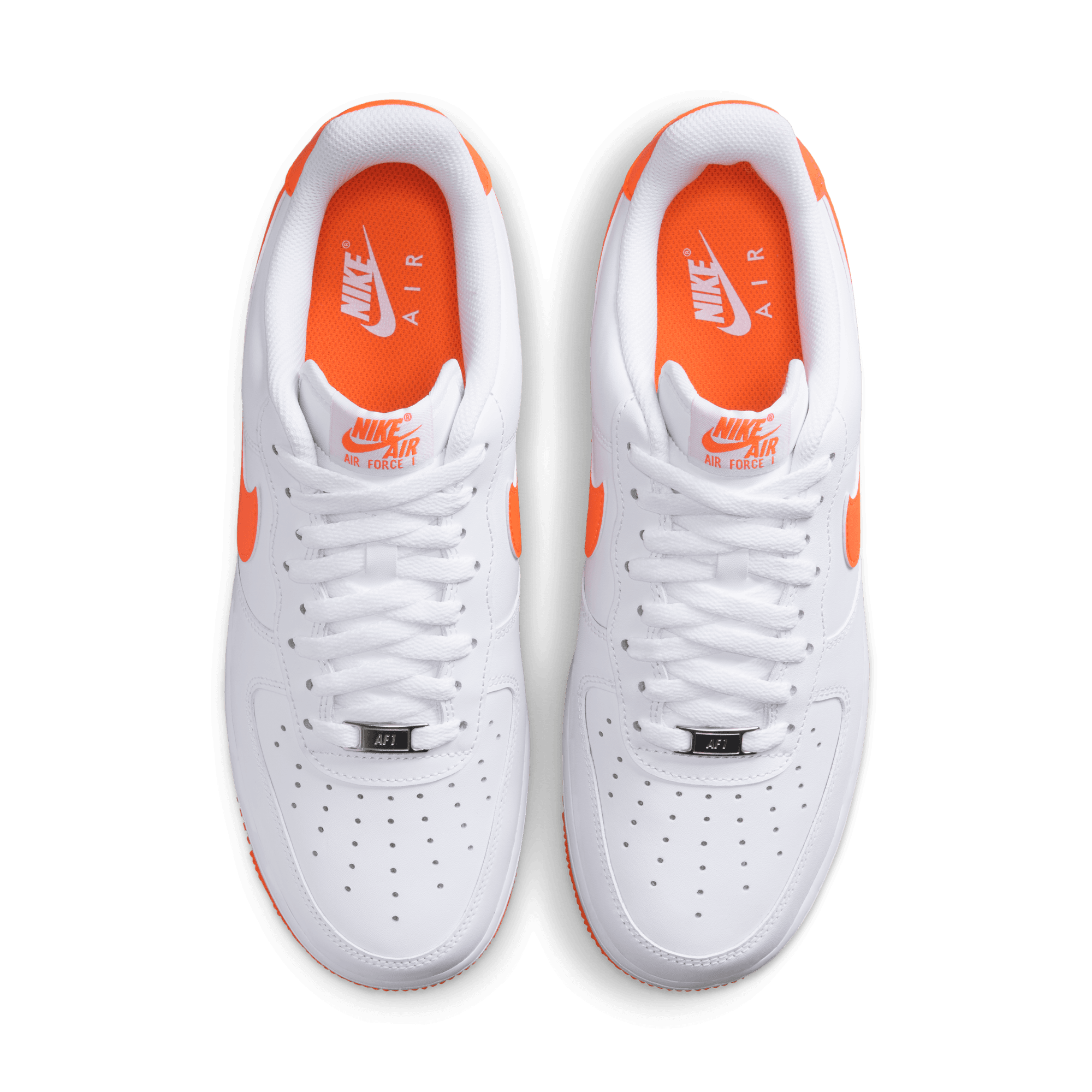 Nike Air Force 1 '07 White & Safety Orange Sneakers - Men's/Women's Basketball Shoes for Casual Wear, Street Style & Everyday Fashion