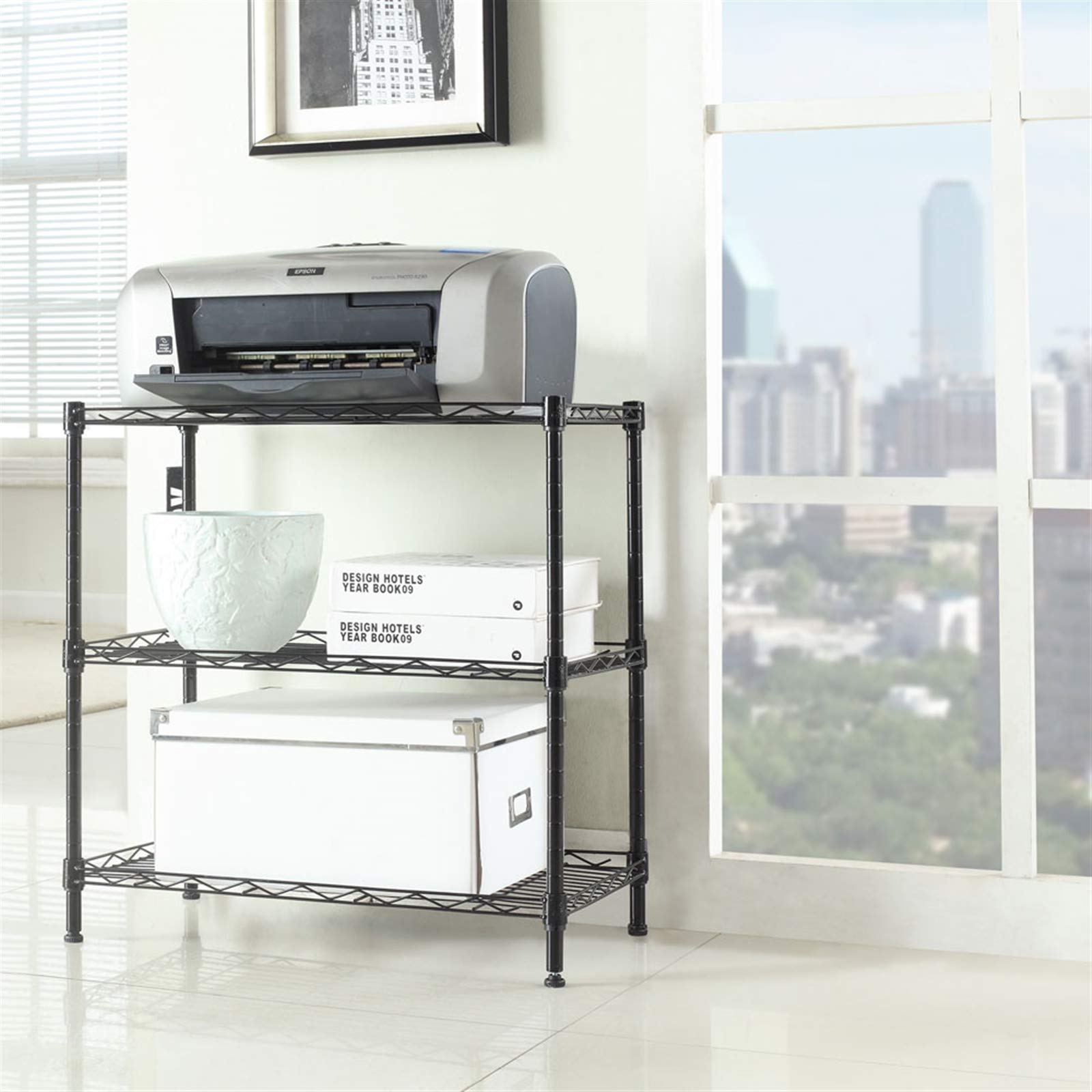 OASIS MARINE 3-Tier Heavy Duty Carbon Steel Wire Shelving Unit with PP Storage Rack - Space Saving Organizer for Garage, Kitchen, Pantry, and Warehouse Storage