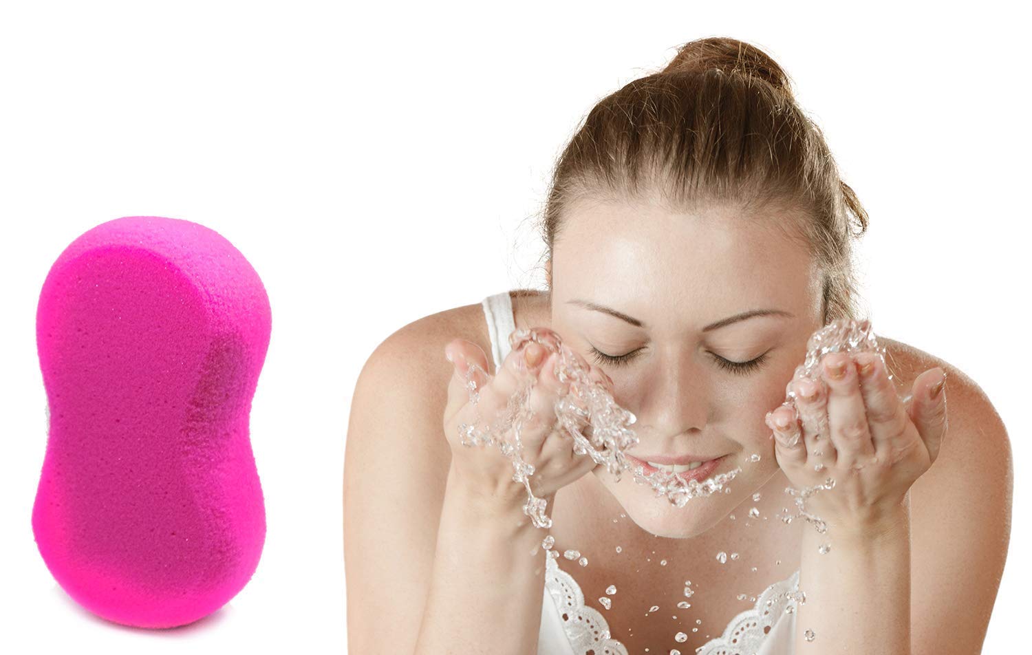 Ekan Natural Seaweed Facial Cleansing Wash Pad & Body Sponge (Set of 2) - Exfoliating, Gentle Skin Care for Face & Body - Perfect for Daily Cleansing Routine, Makeup Removal & Spa Treatments