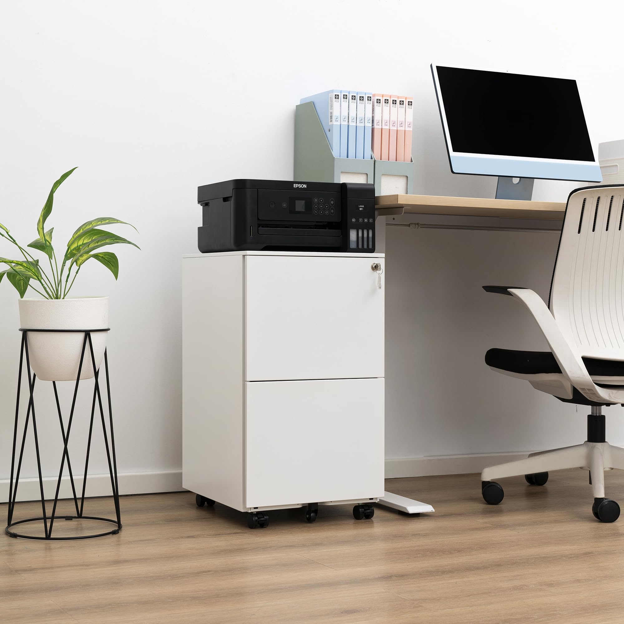 JULYFOX 2-Drawer Mobile File Cabinet with Lock - 27.2