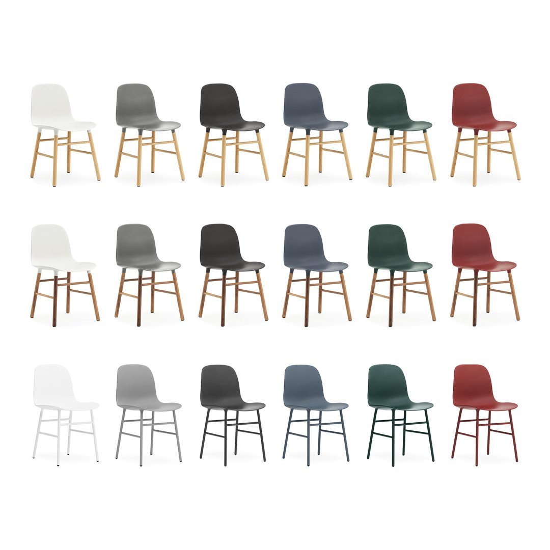 Modern Form Chair with Sturdy Wooden Legs - Perfect for Dining Room, Office, or Living Room Decor
