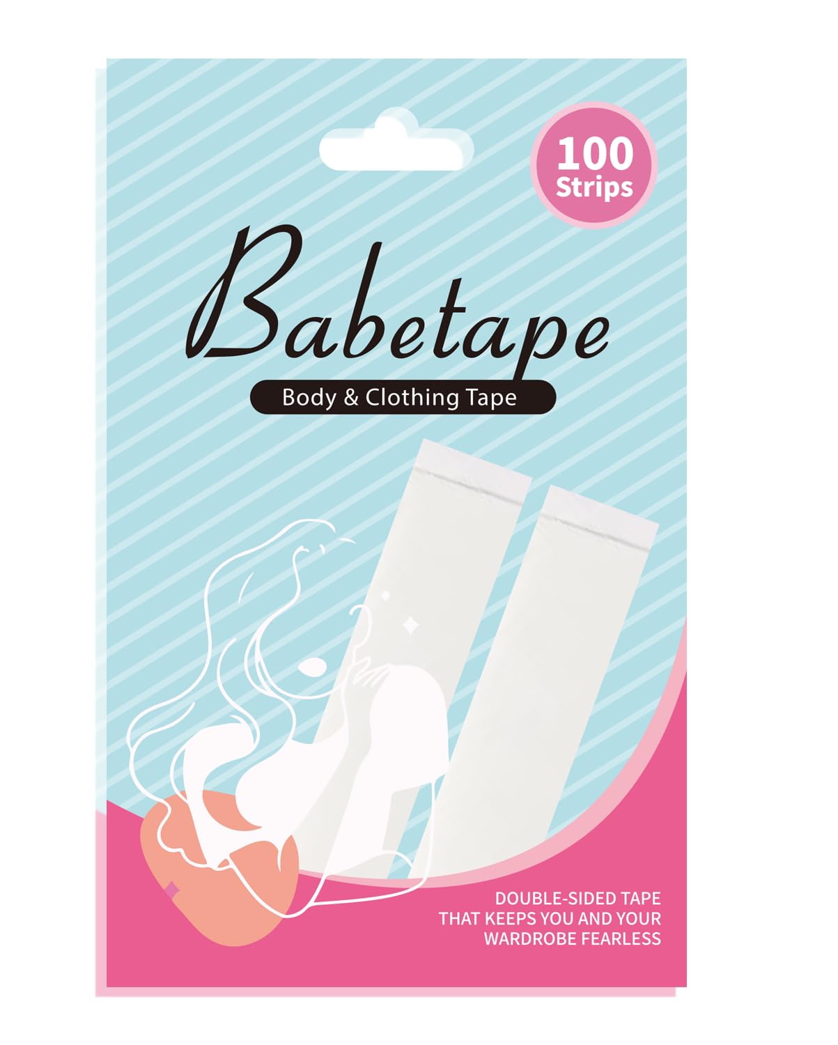 100 Strips Double Sided Tape for Clothes - Strong Adhesive Body & Fabric Tape - Invisible Lingerie Tape for Dresses & Fashion Wear - Perfect for Wardrobe Fixes, Costume Adjustments & Special Occasions