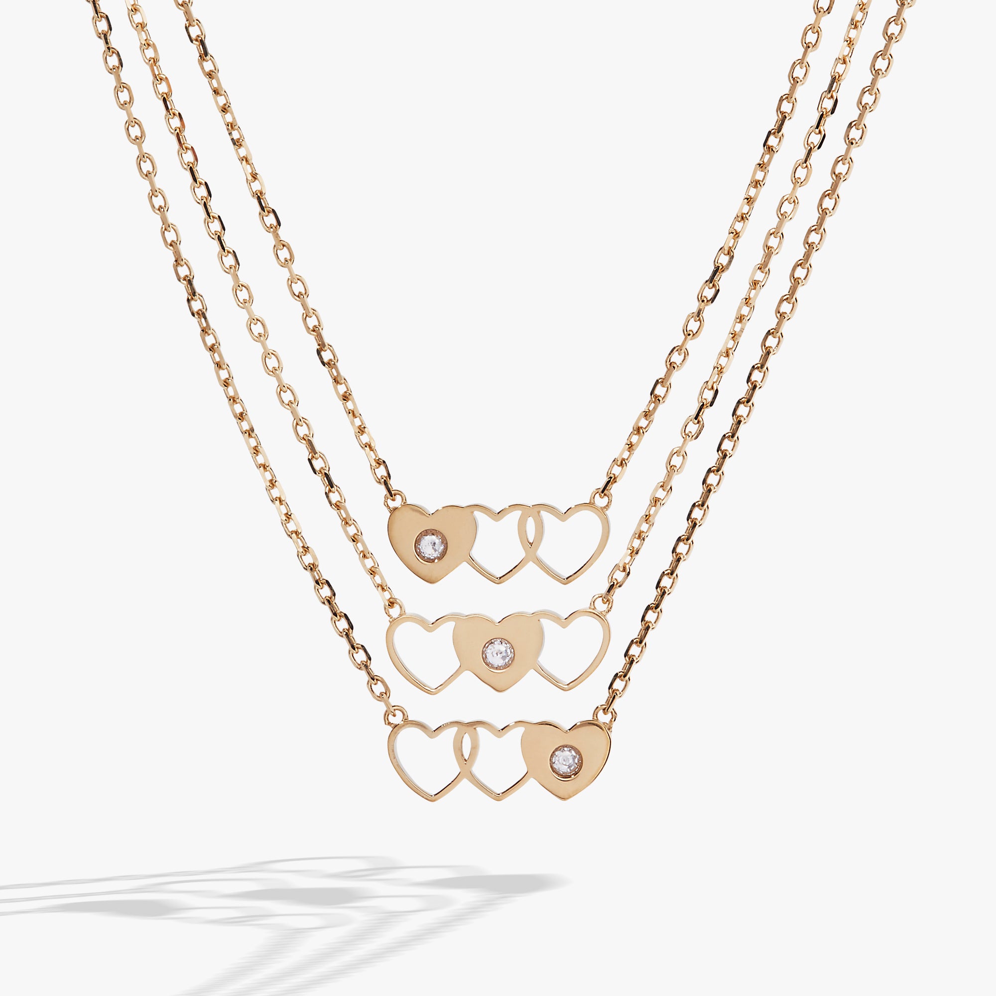 Best Friends BFF Heart Necklaces Set of 3 - Matching Friendship Jewelry for Women & Girls - Perfect for Valentine's Day, Anniversaries & Gifts
