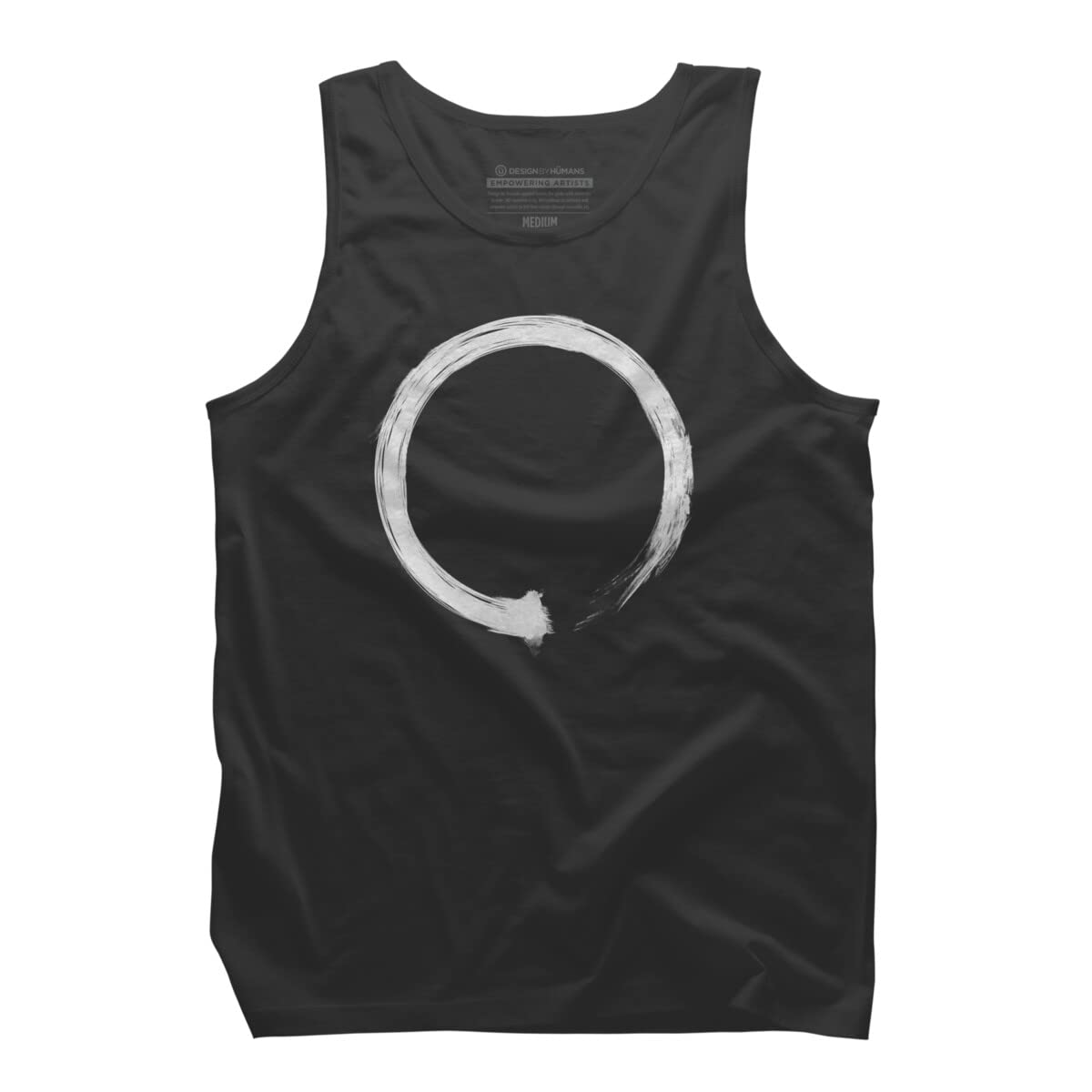 Snazzygaz Zen Enso White Graphic Tank Top for Men - Soft Cotton Muscle Tee for Yoga, Gym & Summer Streetwear