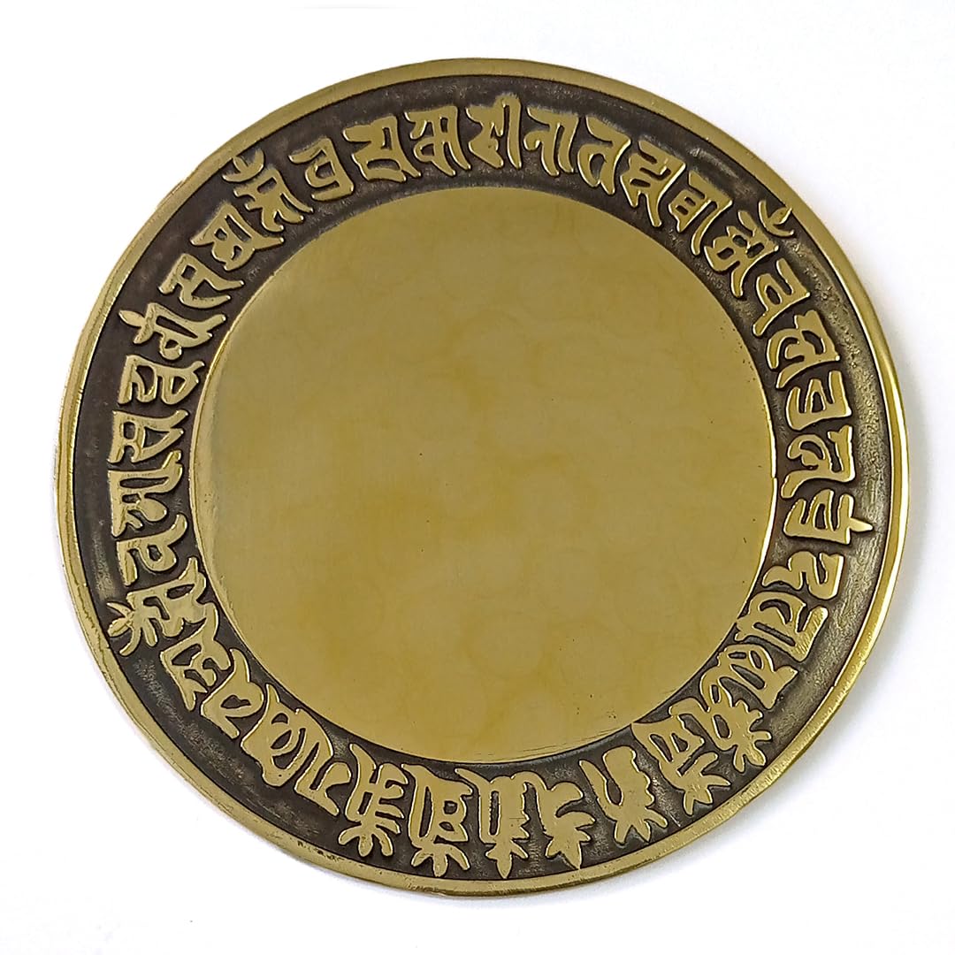 LAOJUNLU Pure Copper Zhunti Mirror - Authentic Buddhist Feng Shui Pendant for Home & Office Protection, Meditation & Spiritual Blessings