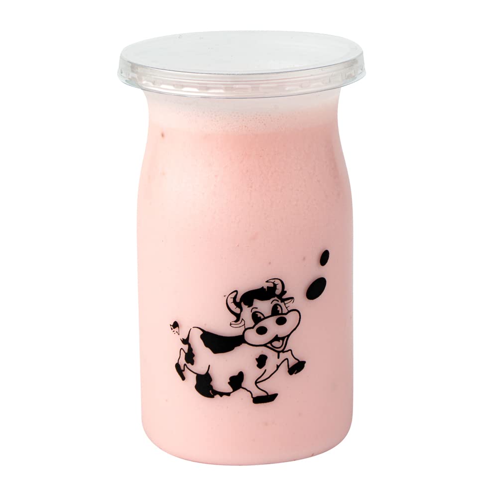 Restaurantware 5oz Disposable Yogurt Jars with Cow Print Lids - 100 Clear Plastic Pudding Containers for Snacks, Spices & Desserts | Perfect for Meal Prep, Party Favors & Takeout