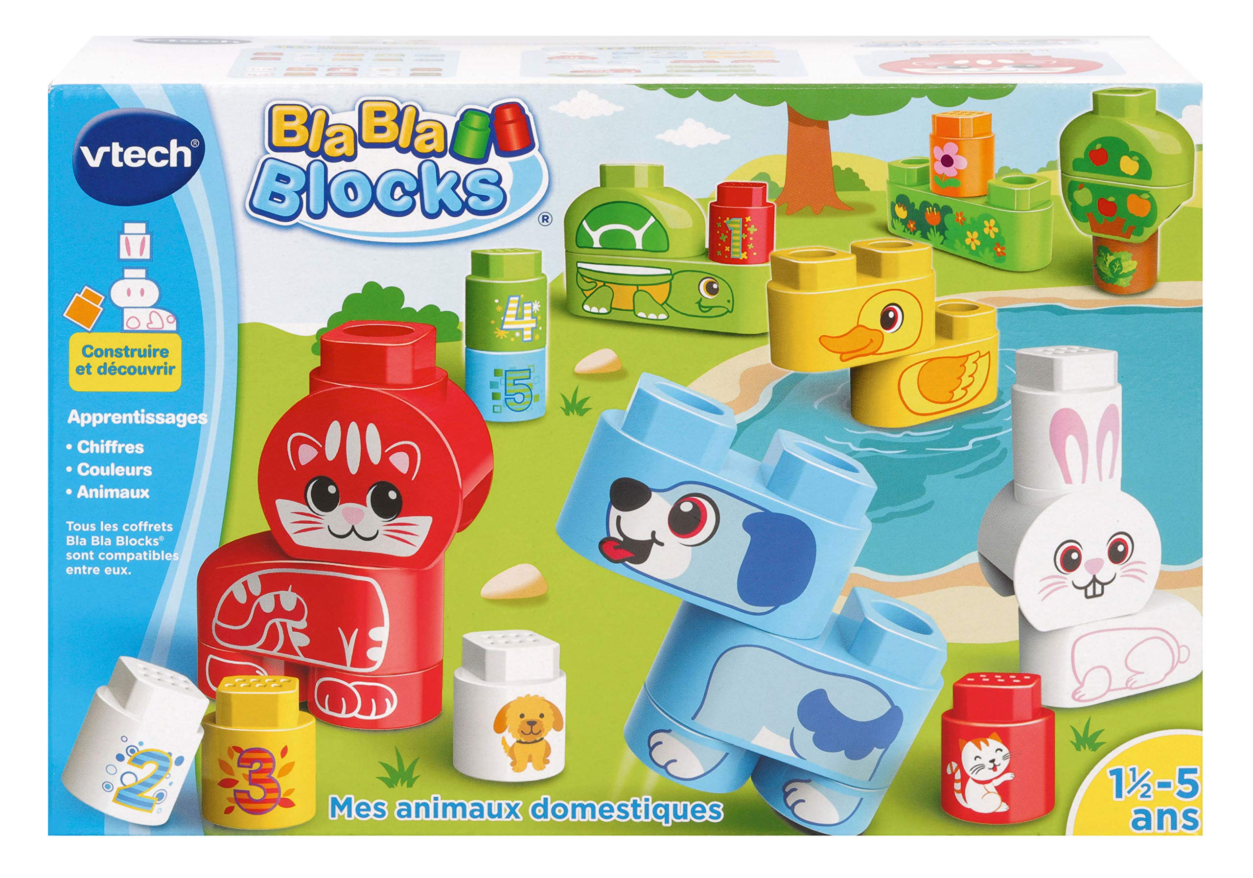 VTech Animal Friends Bla Blocks - First Age Building Toy for Toddlers, 80-605605, Multicolor - STEM Learning & Early Development Construction Playset for Kids