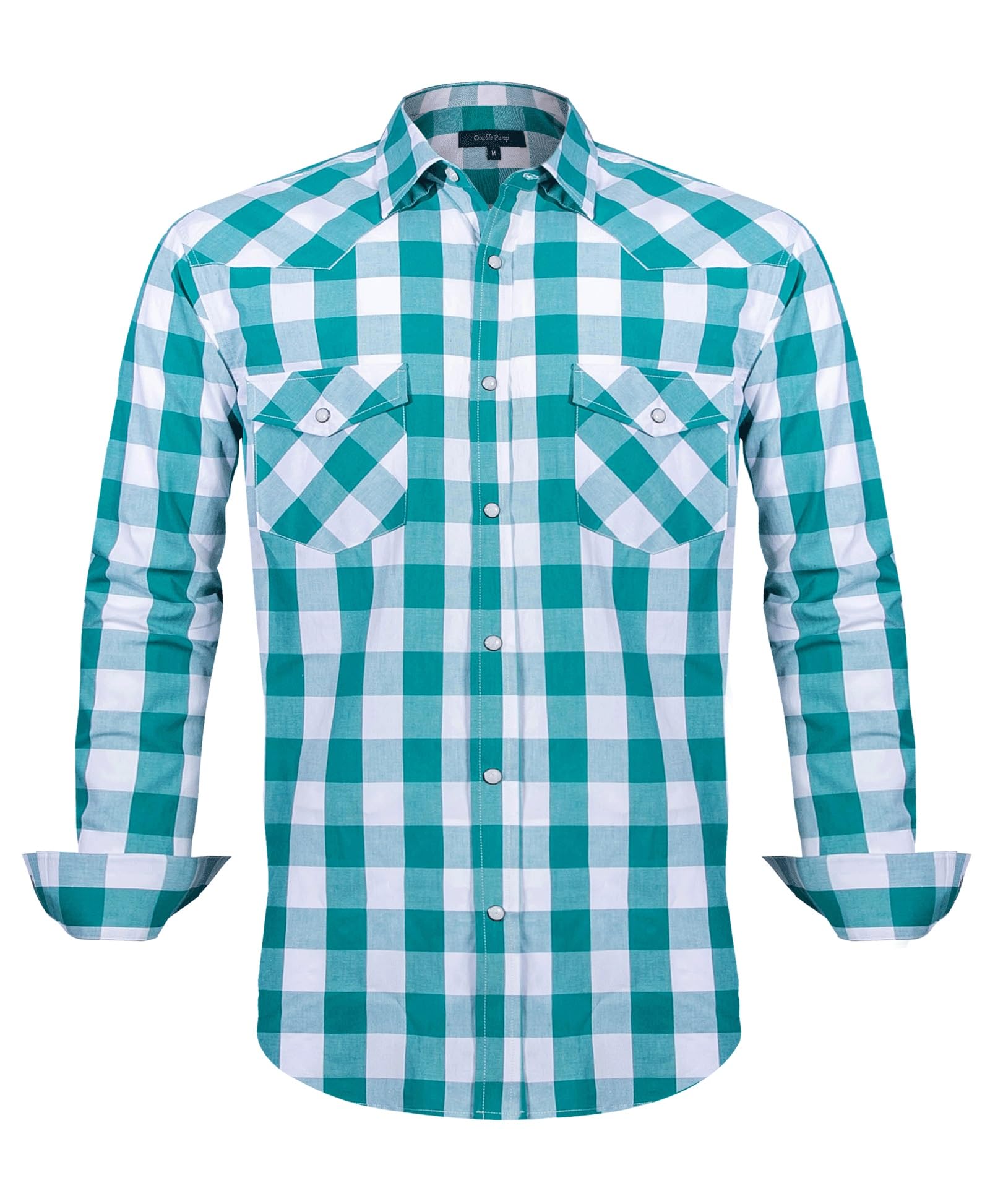 Men's Western Snap Button Plaid Long Sleeve Shirt - Regular Fit Casual Wear for Cowboy, Rodeo & Country Style Outfits