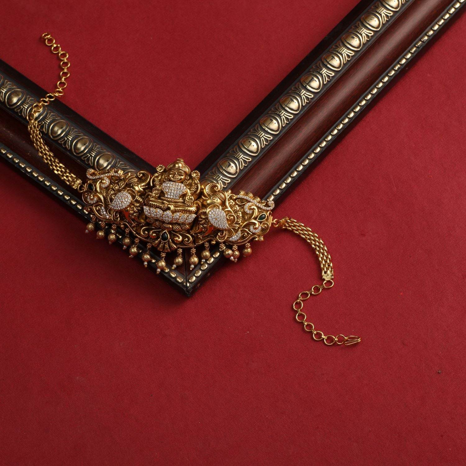 Vintage Indian Temple Armlets - Handcrafted Antique Gold Plated Bangles for Women - Perfect for Weddings, Festivals & Boho Fashion