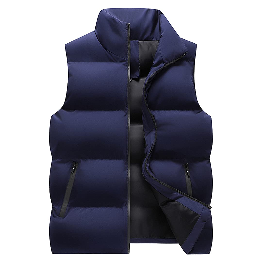 Men's Plus Size Down Cotton Vest - Winter Warm Padded Waistcoat for Outdoor Sports & Casual Wear | Korean Style Thickened Coat for Autumn & Cold Weather