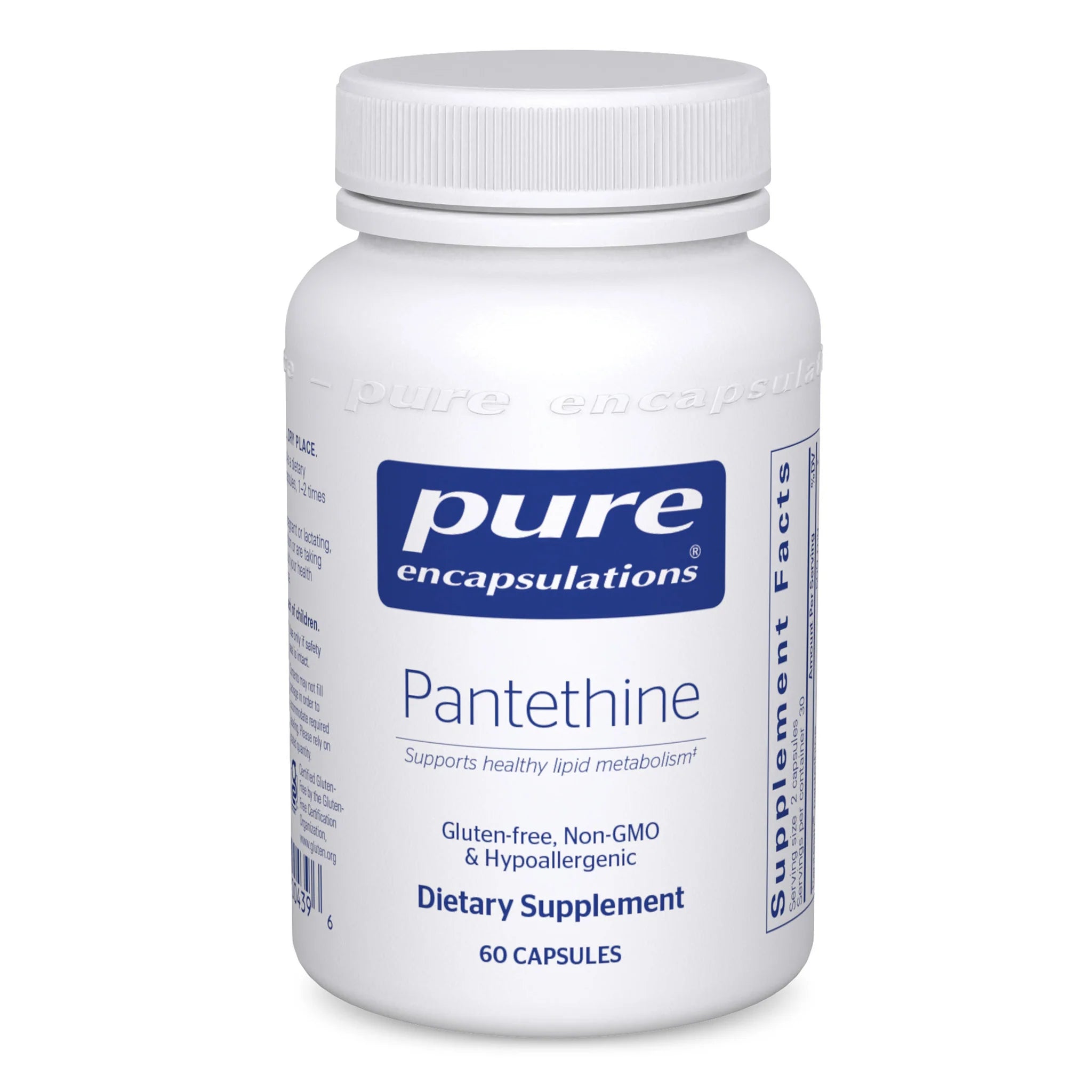 Pe Pantethine 60 Capsules - High Potency Pantethine Supplement for Energy & Metabolism Support - Perfect for Daily Wellness & Active Lifestyle