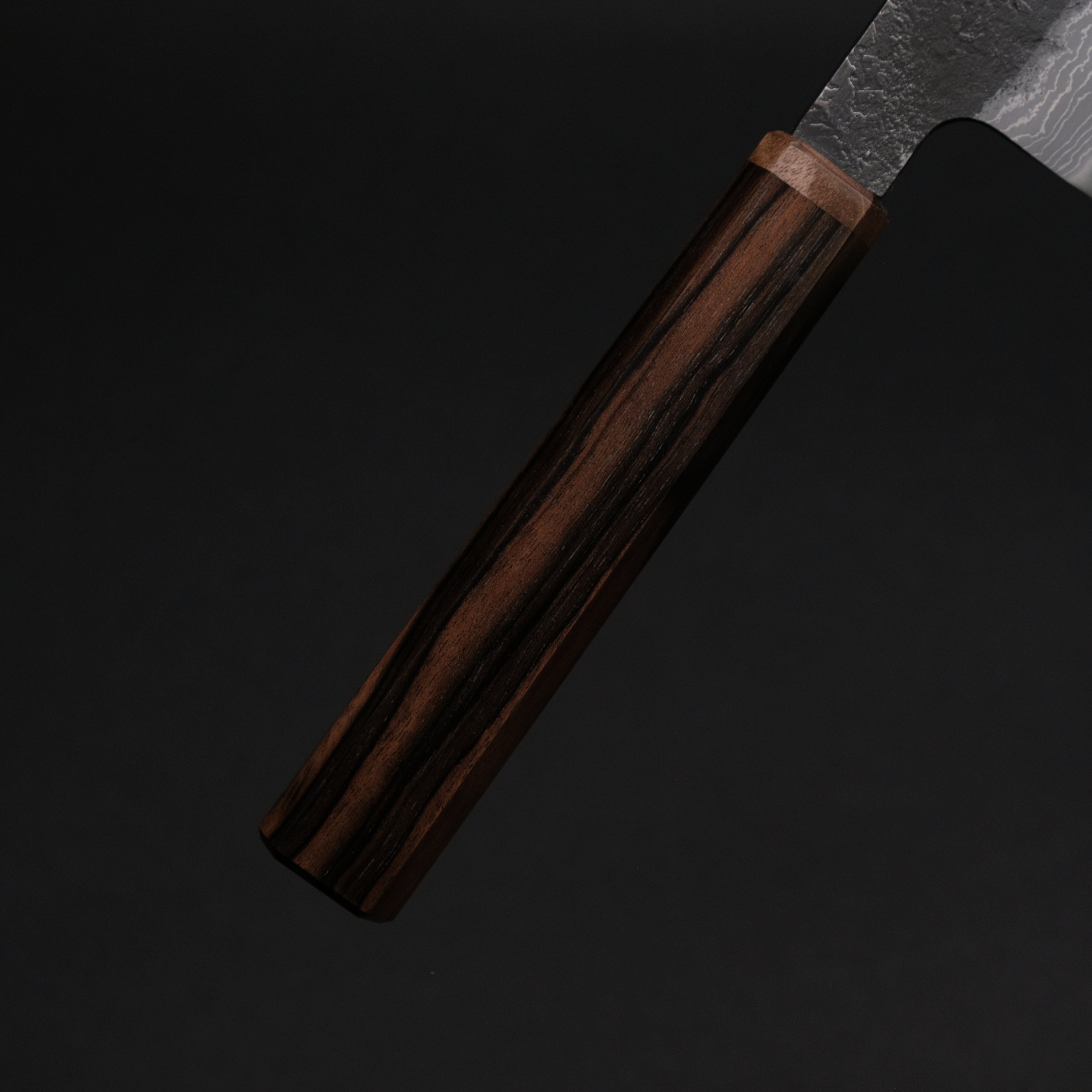 Ajikataya White #2 Nashiji Damascus Petty Knife 150mm - Ebony & Stabilized Wood Handle (#61) - Perfect for Slicing, Peeling & Precision Kitchen Tasks