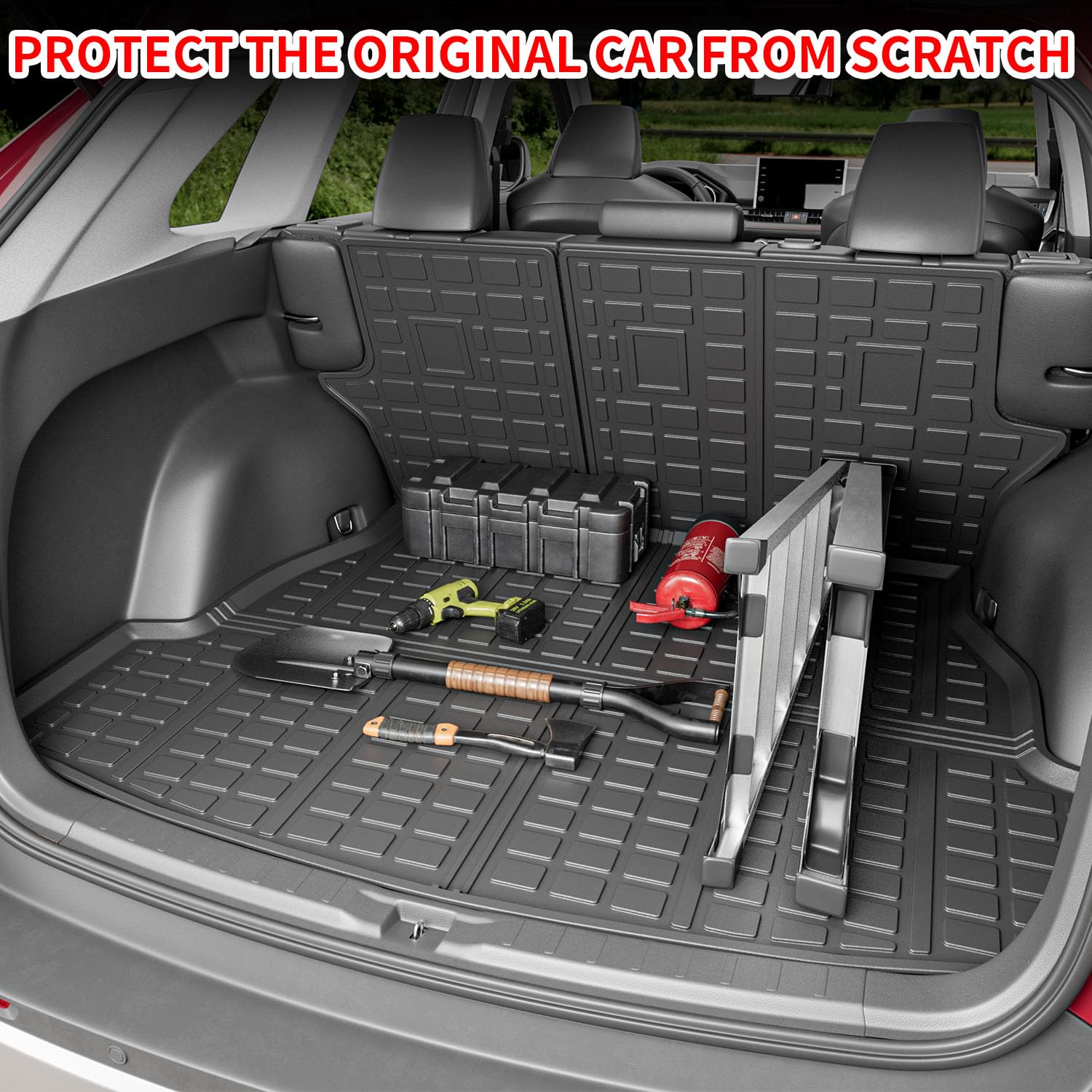 Xipoo Cargo Mat Set for 2019-2025 Toyota RAV4 - Waterproof Trunk Liner, Rear Seat Back Protector & Floor Mats | Perfect for Road Trips, Camping & Daily Use