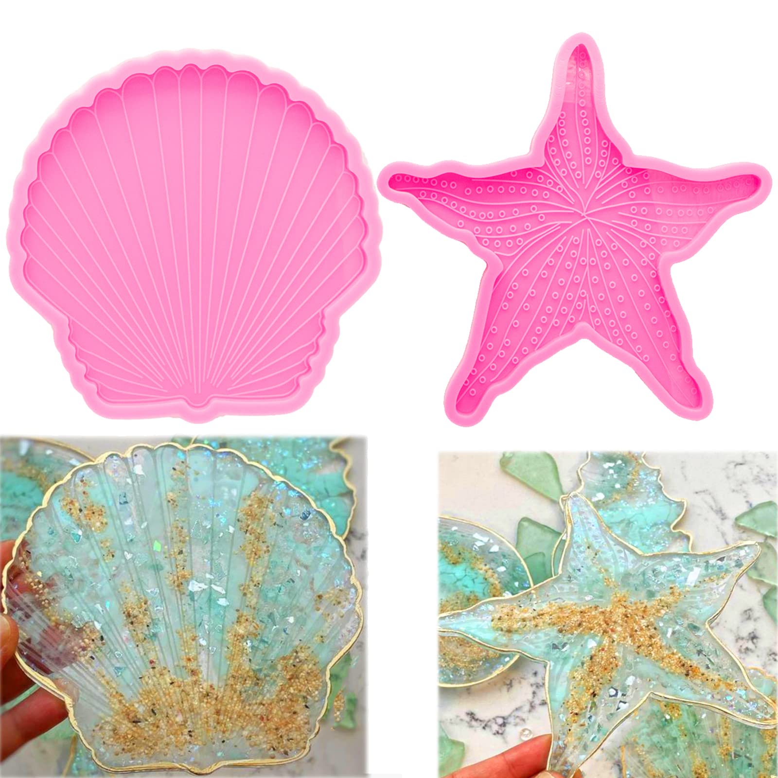 2Pcs Silicone Resin Coaster Molds - 4.5
