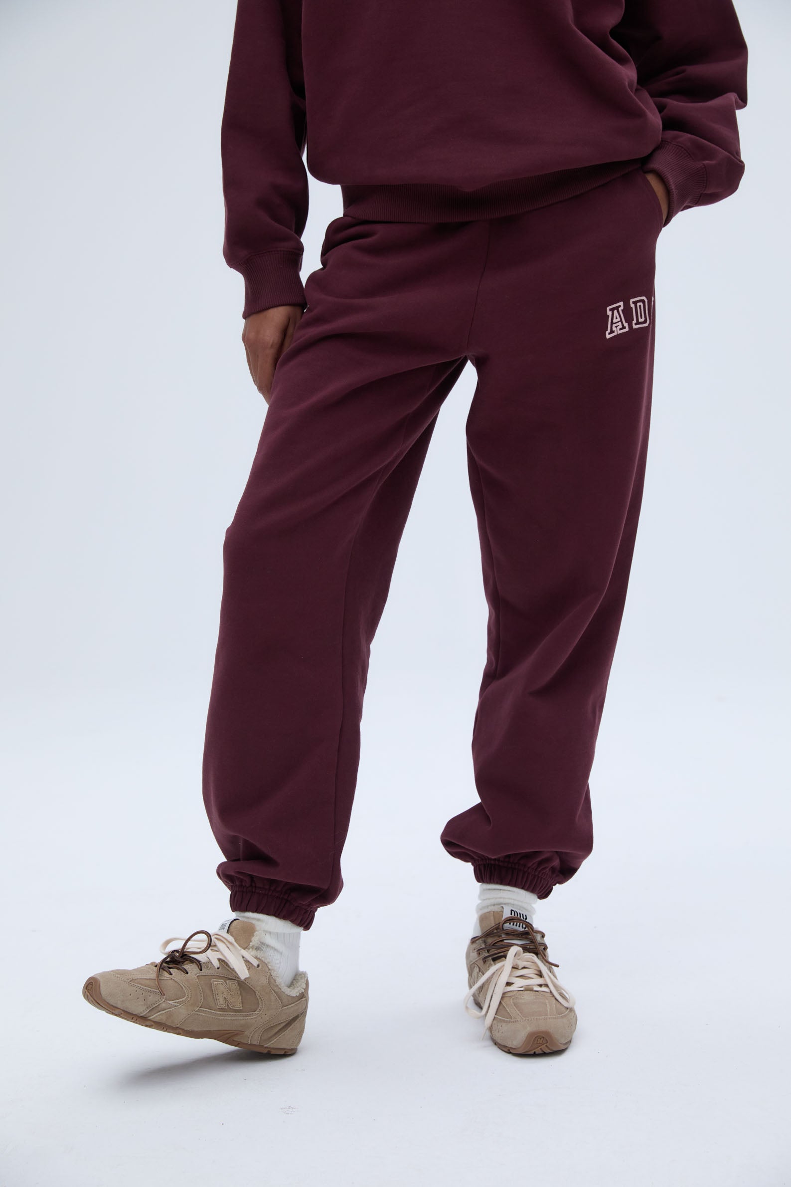 ADA Sweatpants for Women - Soft & Comfortable Burgundy Joggers with Pockets - Perfect for Lounge, Yoga, and Running