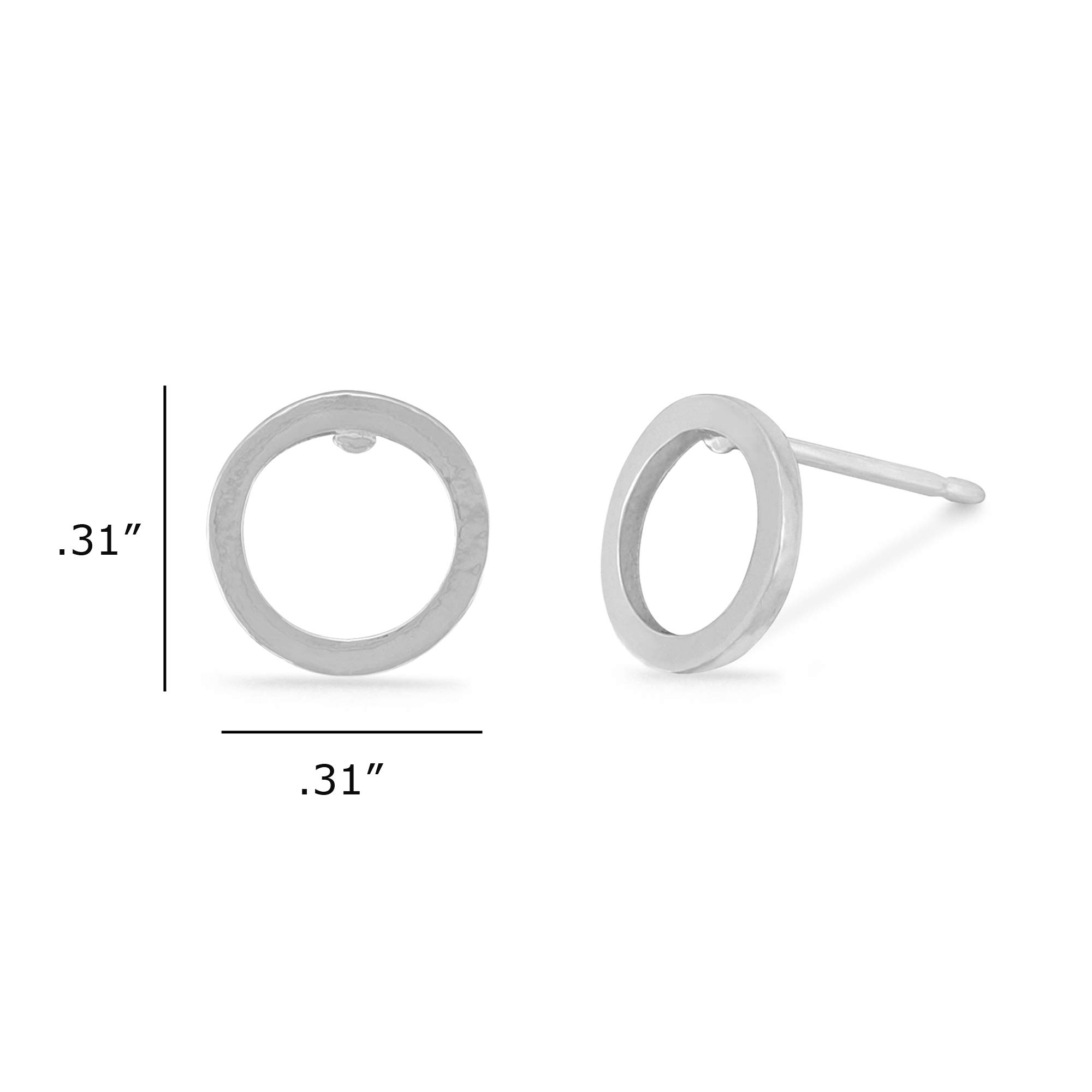 Boma Jewelry Sterling Silver Open Circle Stud Earrings for Women - Minimalist Hoop Earrings for Everyday Wear, Gift Ideas