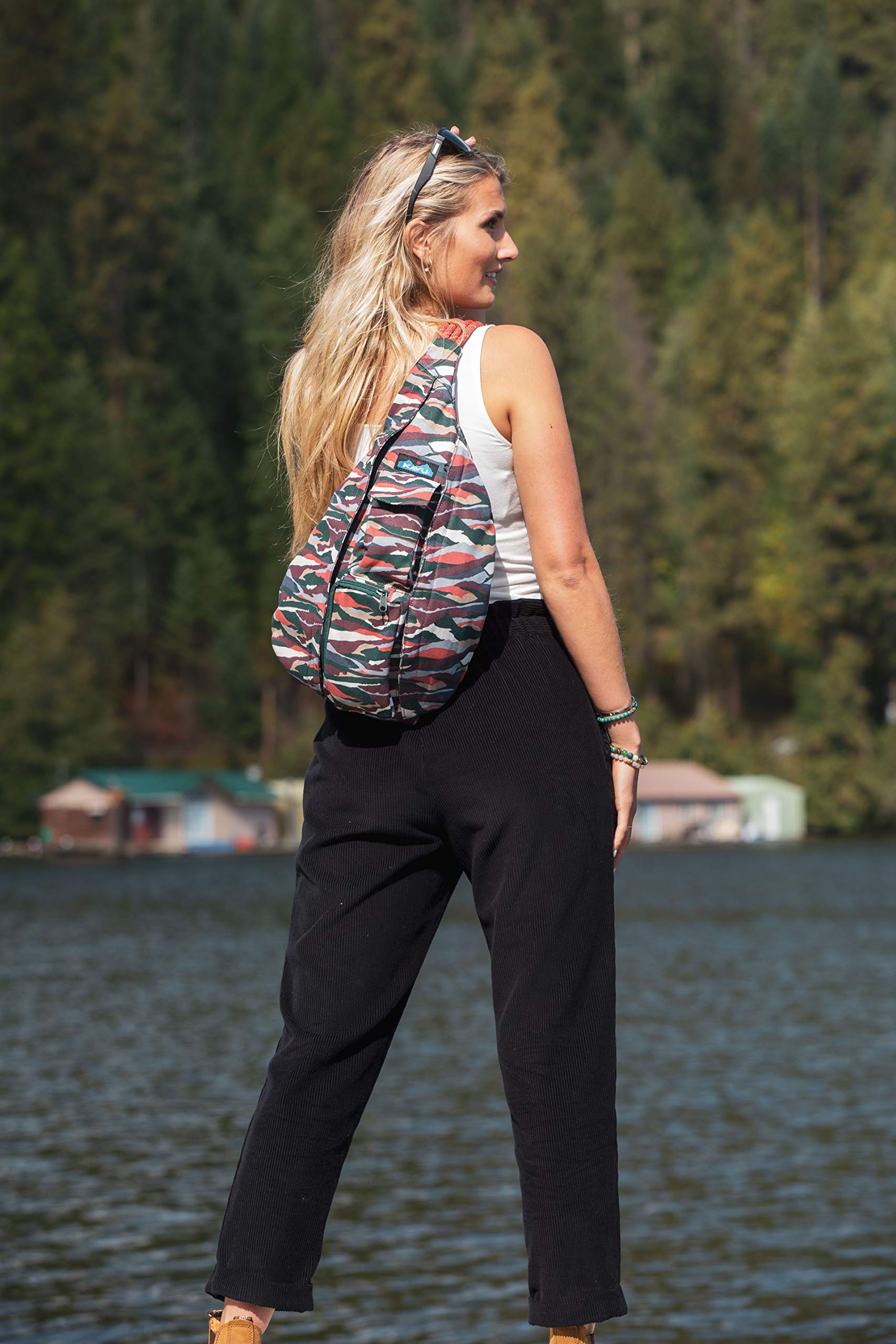 KAVU Original Rope Sling Bag - Adjustable Shoulder Strap Crossbody Pack for Hiking, Travel & Everyday Use
