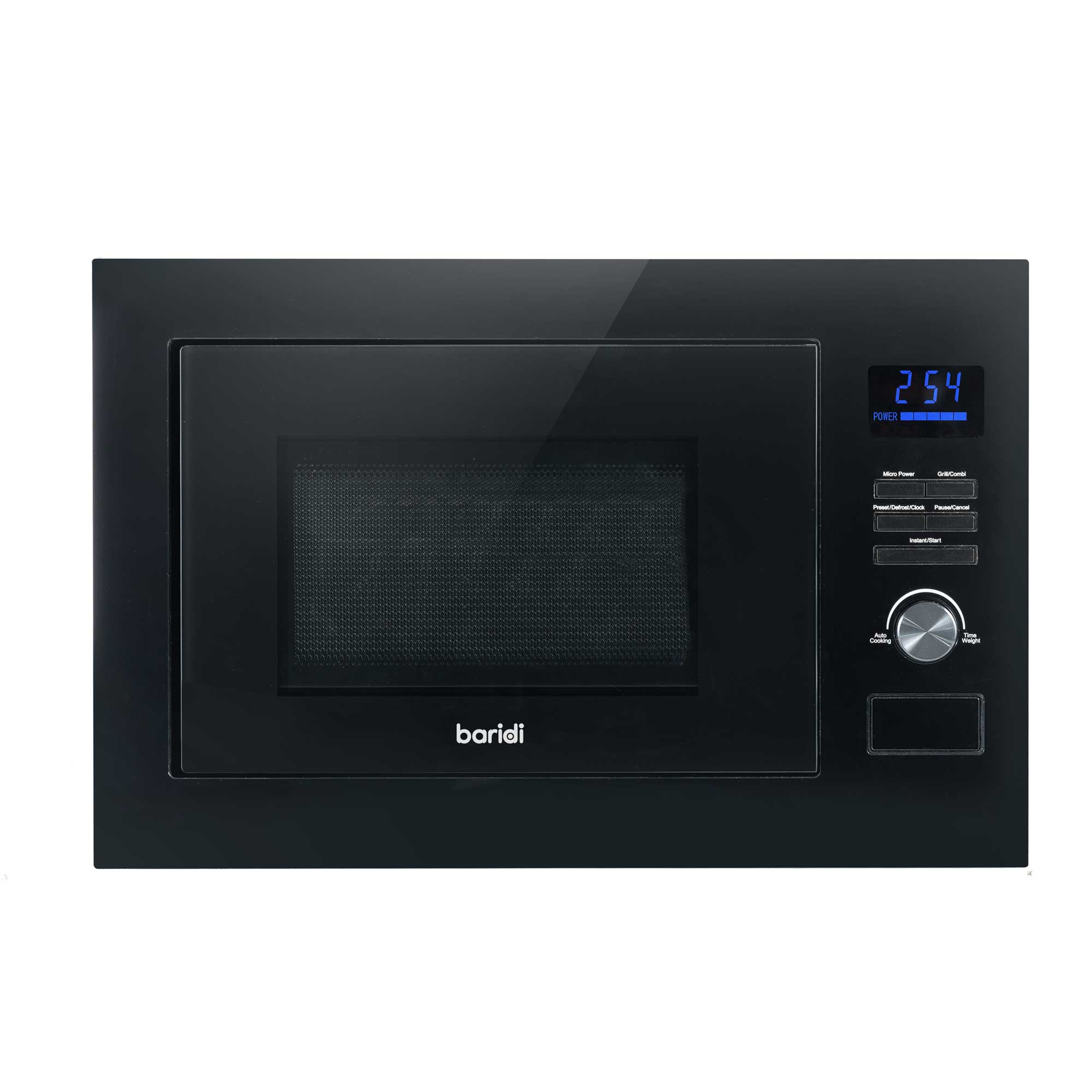 Baridi 25L Built-in Microwave Oven with Grill Function - 900W Power, Sensor Touch Control, Black (DH198) - Perfect for Kitchen, Dorm, Office & Small Spaces