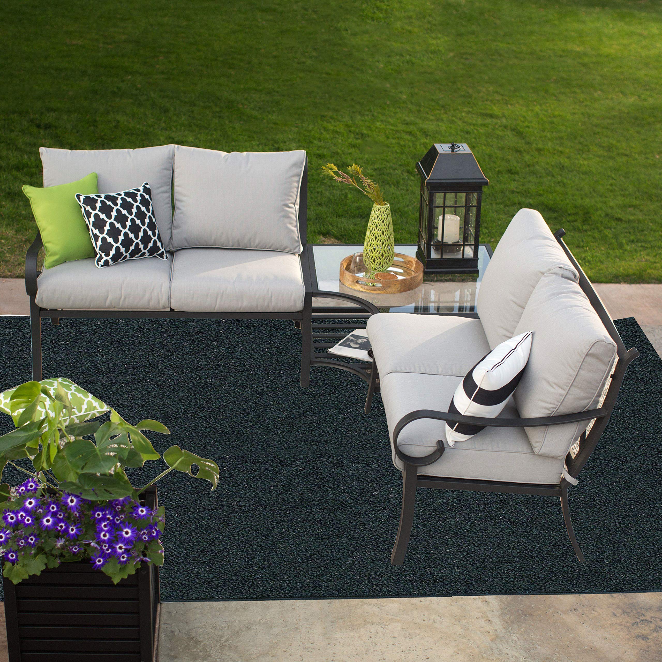 Premium Indoor Outdoor Area Rugs - 4' x 6' Rectangle Green Stain & Fade Resistant Rug, Easy Care Machine Washable, Pet & Kid Friendly, USA Made - Perfect for Patio, Deck, Living Room, Wedding & Everyday Use