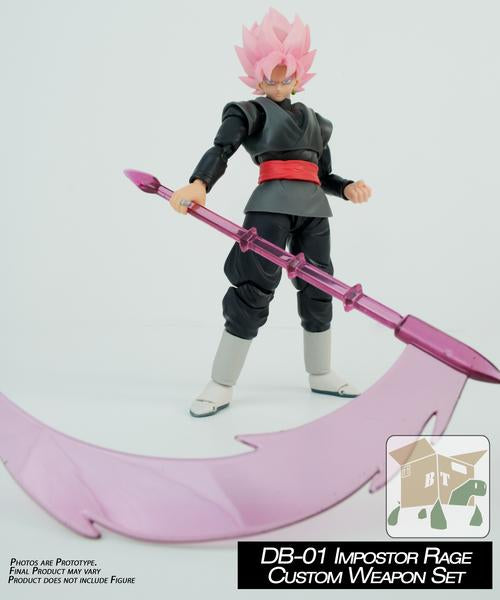 Custom S.H. Black Rose Goku DB 01 Impostor Rage Weapon Set - Perfect for Action Figure Displays & Anime Collectors