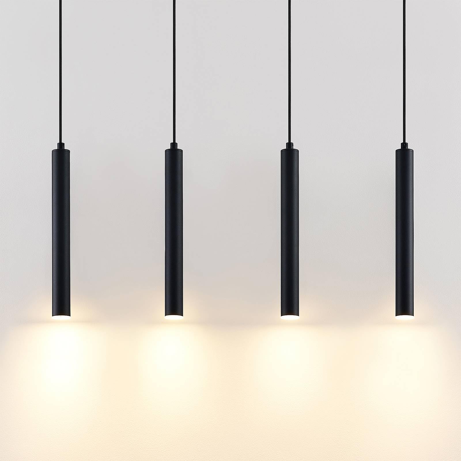 Arcchio Kammeron Modern Black Metal Pendant Lamp - 4 Lights with Bulb Included | Hanging Ceiling Light for Living Room & Dining Room Decor