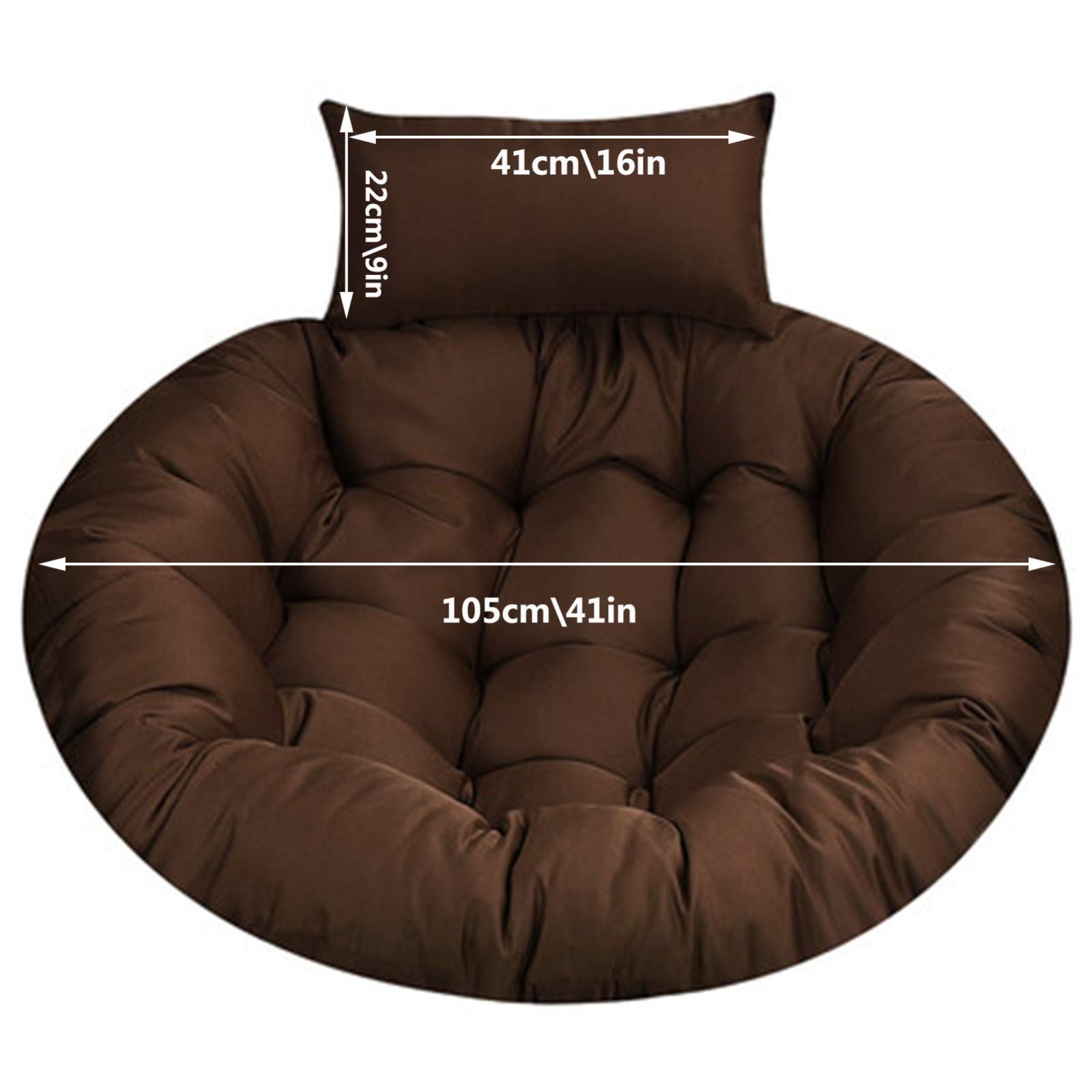 Replacement Egg Chair Cushion - Thickened Round Outdoor Hanging Swing Seat Cushion with Adjustable Headrest | Washable Garden Hammock Chair Pad (Rose Red) for Patio, Backyard & Poolside Relaxation