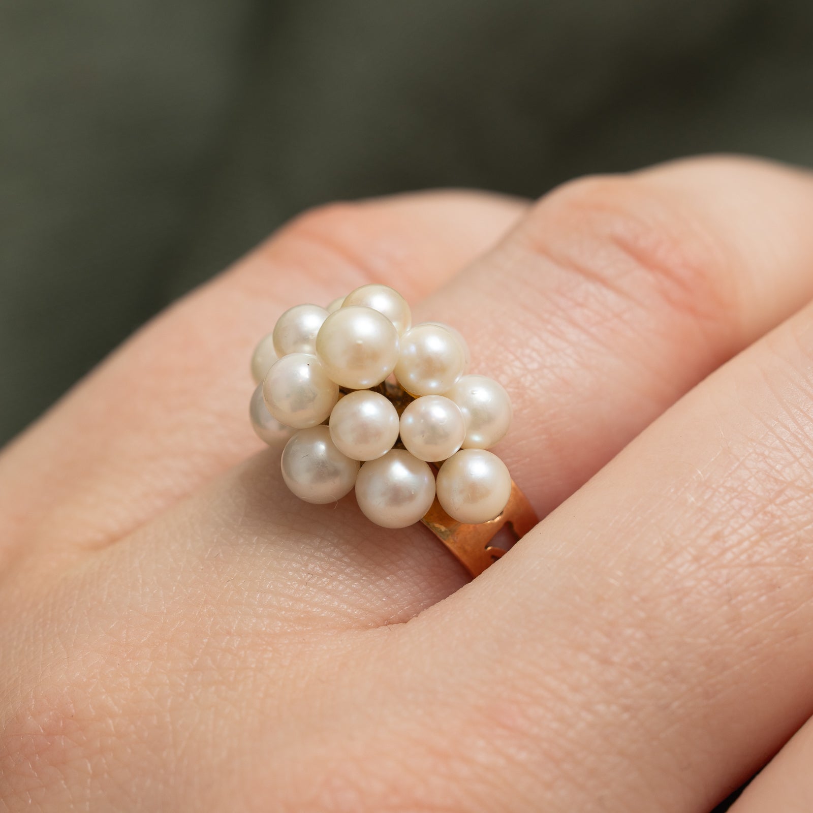 Elegant Pearl Cluster Cocktail Ring for Women - Size 6 | Perfect for Evening Parties, Weddings & Special Occasions