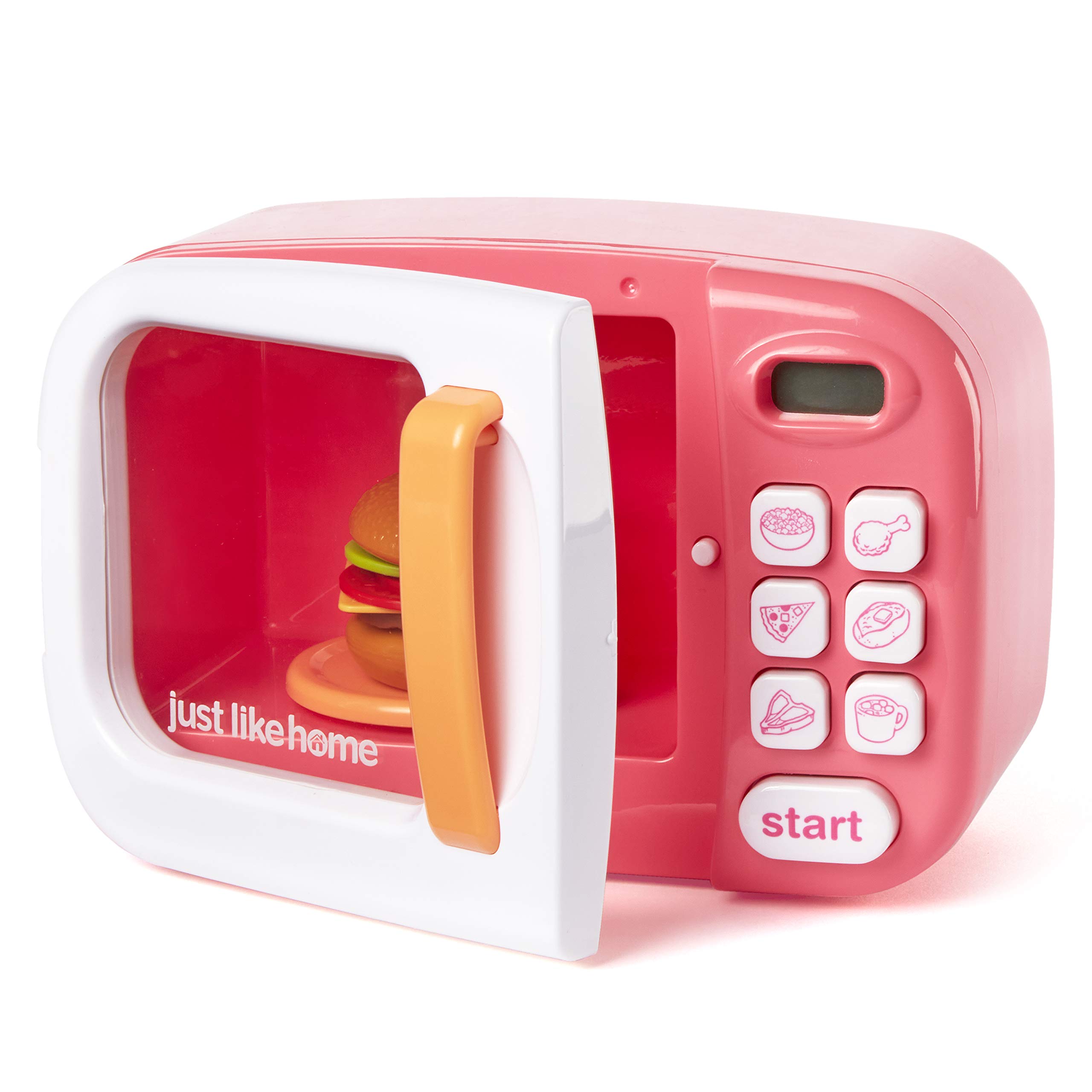 Just Like Home Pink Microwave - Compact & Stylish Countertop Appliance for Small Kitchens, Dorms, Offices | Model 5F6409E | Perfect for Quick Meals, Reheating & Popcorn