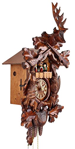 Handcrafted Cuckoo Clock - After The Hunt Scene with Moving Wooden Figures | Perfect for Home Decor & Gift Giving | Traditional German-Style Wall Clock for Living Room, Office & Cabin
