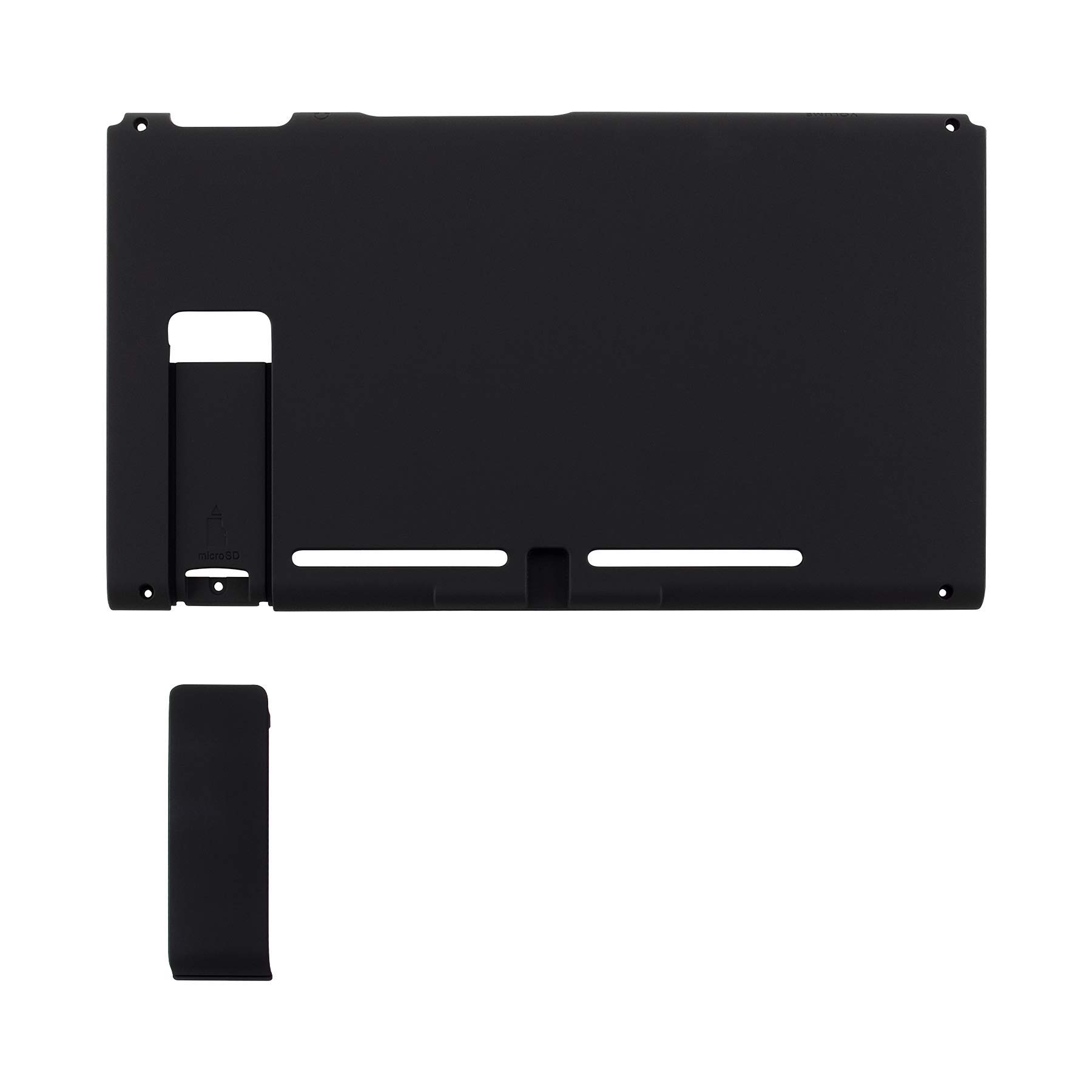 eXtremeRate Soft Touch Grip Back Plate & Joycon Housing Shell for Nintendo Switch (D-Pad Version) - DIY Replacement Shell with Full Set Buttons - Black - Perfect for Gaming Comfort & Customization