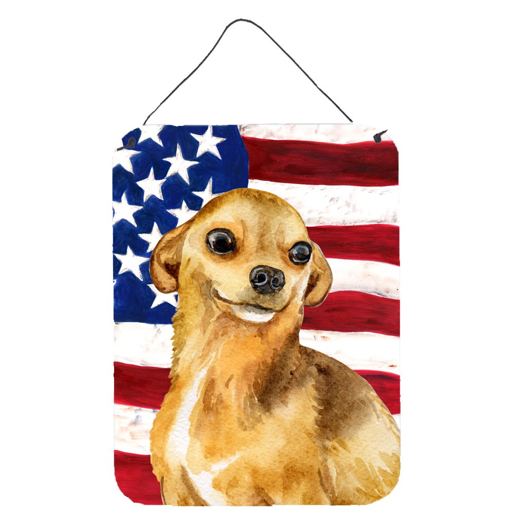 Patriotic Chihuahua Metal Wall Art - 12x16 Aluminum Sign for Kitchen, Bar, Bathroom & Front Door Decor | Colorful Home & Office Wall Hanging Plaque | Perfect for American-Themed Rooms & Gifts