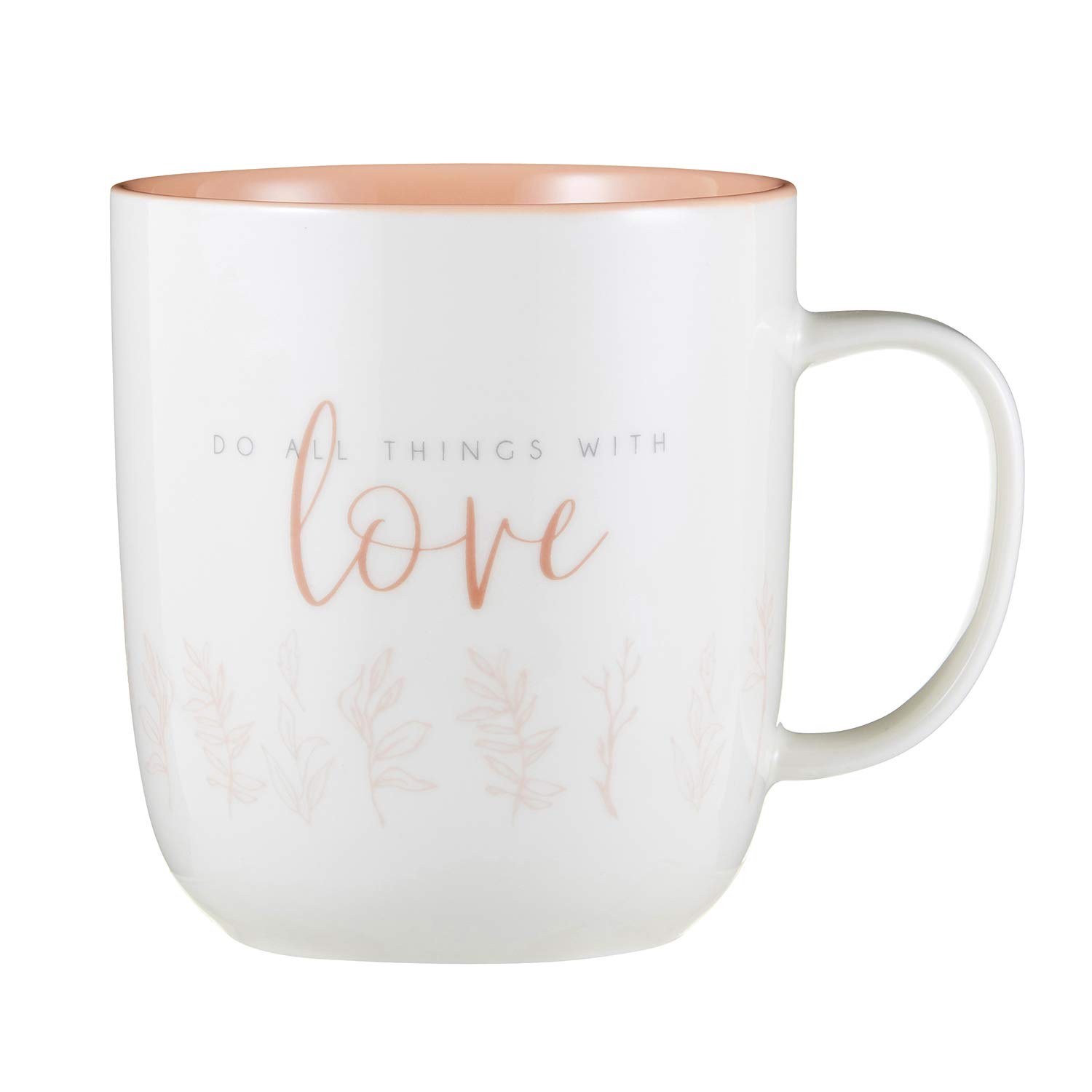 Creative Brands Faithworks Heart and Soul Bone China Mug - 14oz Inspirational Coffee Cup with 'All Things With Love' Design - Perfect for Tea, Coffee, and Thoughtful Gifts