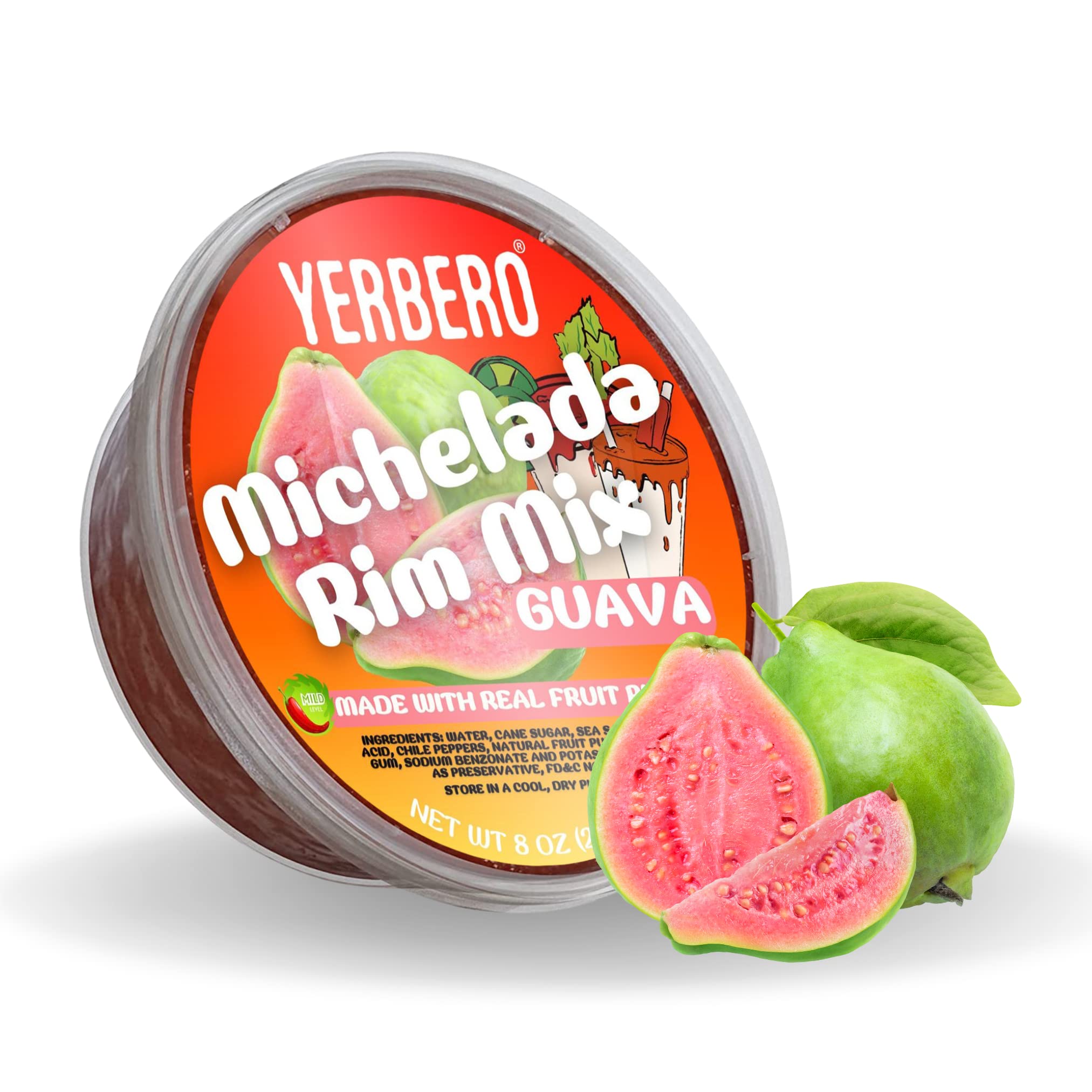 Michelada Guava & Chamoy Rim Dip | 8 Oz (226.7g) | Authentic Mexican Guayaba Chili Paste with Real Fruit | Bold Flavor for Cocktails, Snacks & Mexican Cuisine | Perfect for Micheladas, Fruit Cups & Party Appetizers