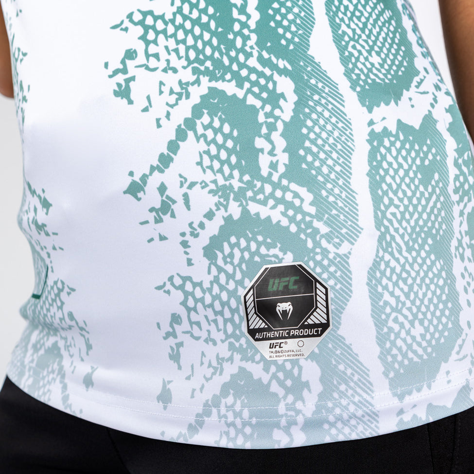 Venum UFC Adrenaline Authentic Fight Night Women's Walkout Jersey - Emerald Edition (White/Green) | MMA Training & Fight Night Outfit for Women