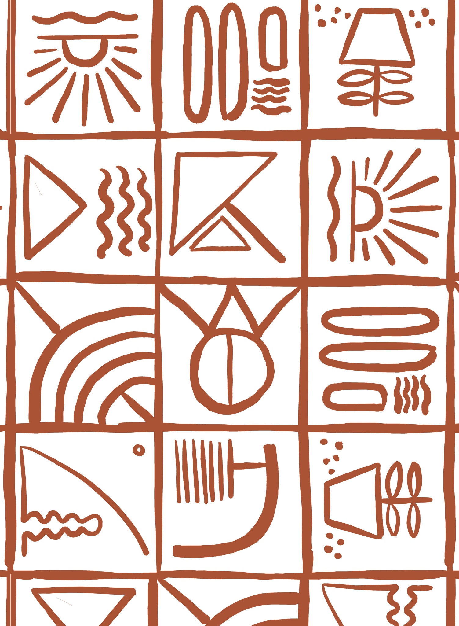 Ideogram Wallpaper - Unique Abstract Art Prints for Modern Home & Office Decor - Perfect for Living Rooms, Bedrooms, and Workspaces
