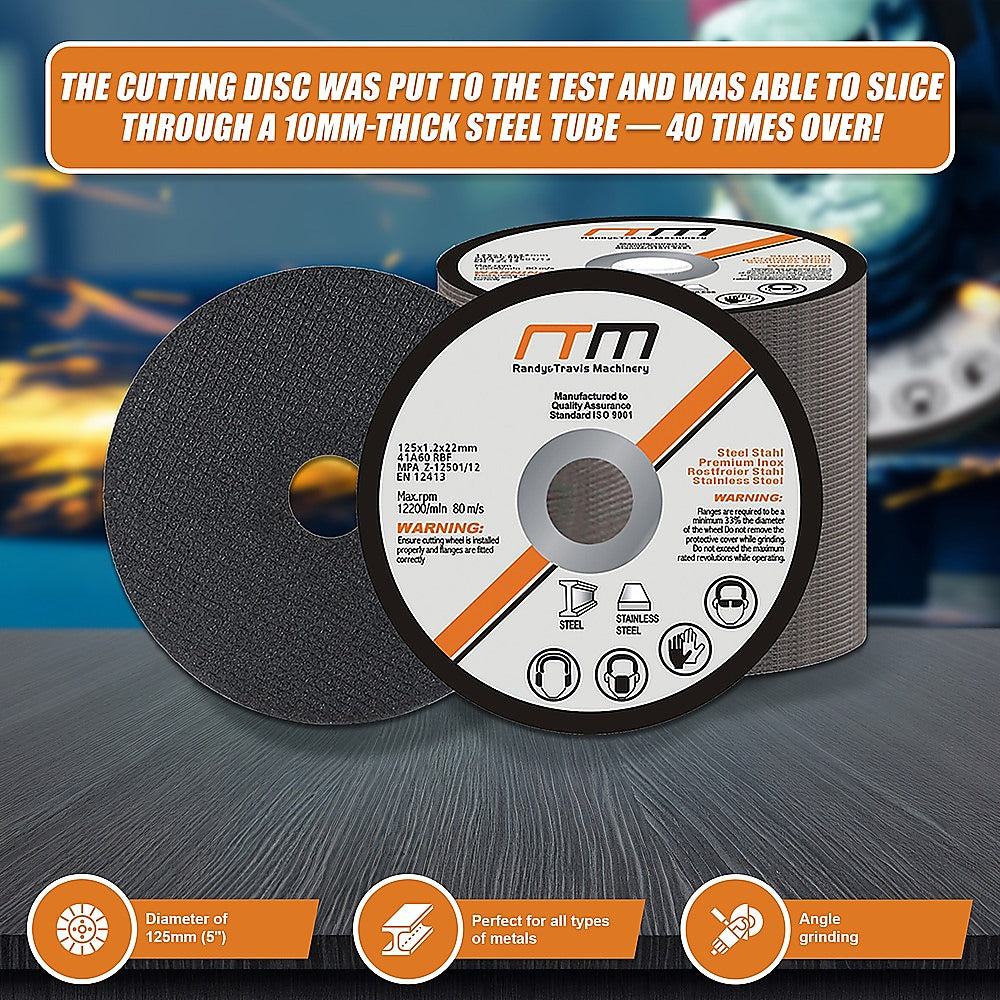 125mm 5-Inch Cutting Disc Wheel for Angle Grinder - 50 Pack | High-Speed Metal & Stainless Steel Cutting | Perfect for DIY Projects, Construction & Metalworking