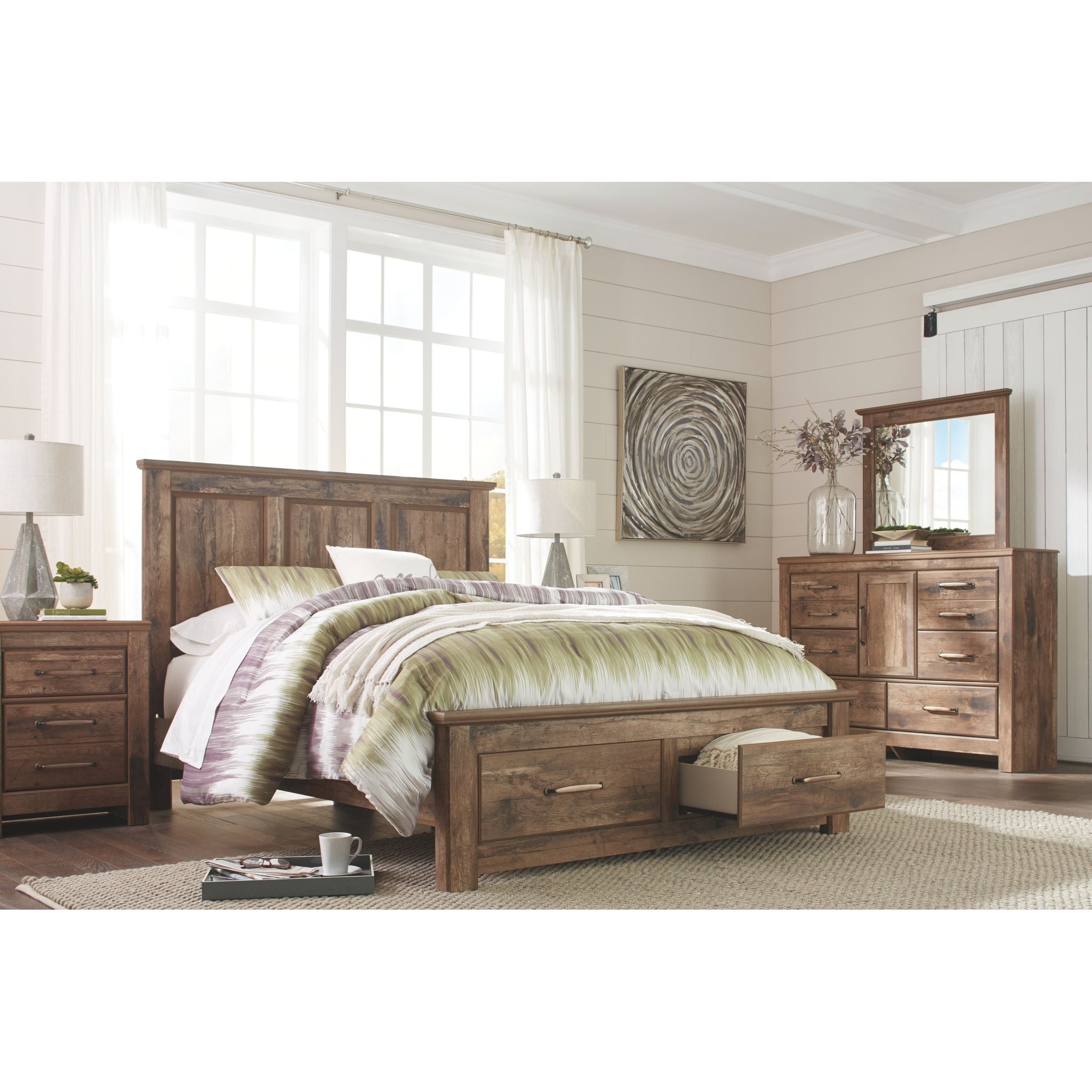 Blaneville Full/Queen Size Upholstered Headboard in Brown - Elegant Bedroom Decor for Master & Guest Rooms