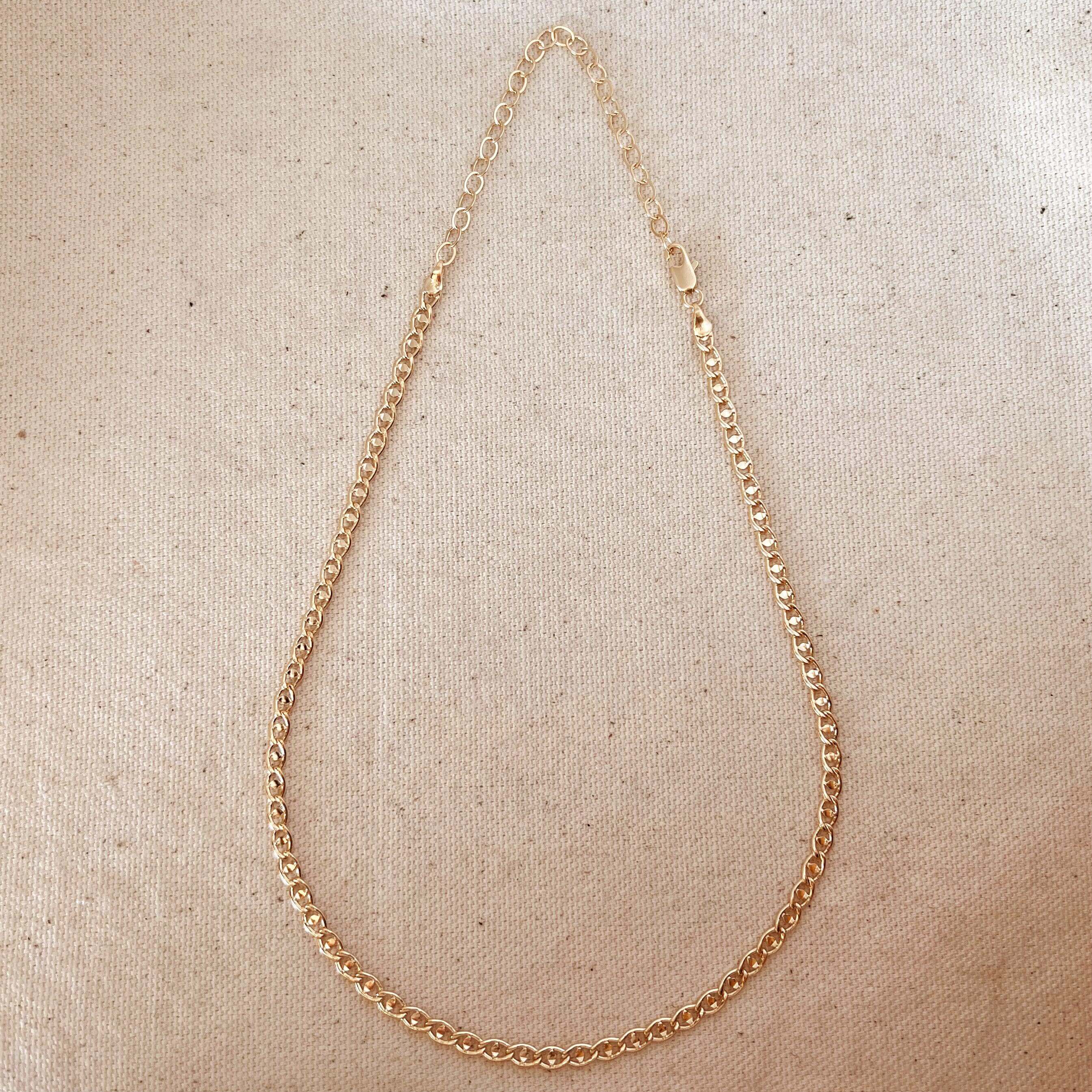 Fancy Mariner 18k Gold Filled Necklace for Women - Elegant Layering Chain Jewelry Gift for Birthday, Anniversary & Valentine's Day