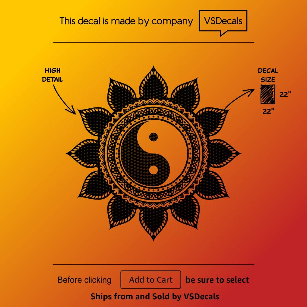 Lotus Vinyl Wall Decal - Floral Mandala Sticker for Home & Bedroom Decor