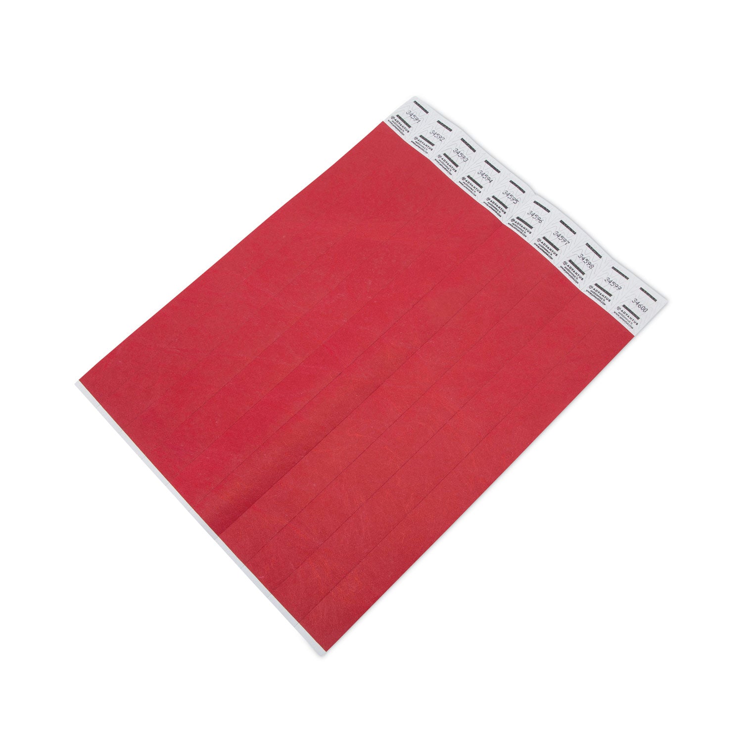 Advantus Numbered Crowd Control Wristbands - 100 Pack, Red, 10
