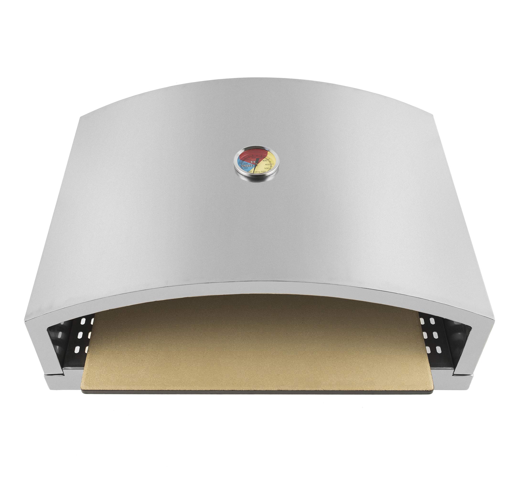Portable Open-Faced Grill Pizza Oven for Gas & Charcoal - Includes Ceramic Pizza Stone for Perfect Homemade Pizzas | Outdoor Cooking, Backyard BBQ & Camping Essentials