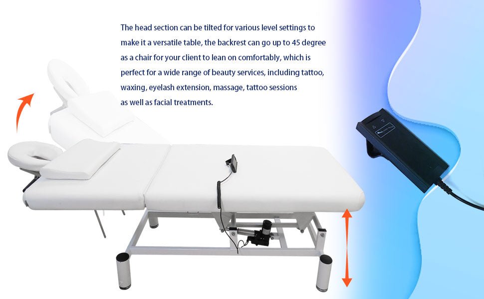 Electric 2-Section Massage Bed with Adjustable Back Support - Professional SPA Table for Full Body Massage, Chiropractic Therapy & Home Relaxation