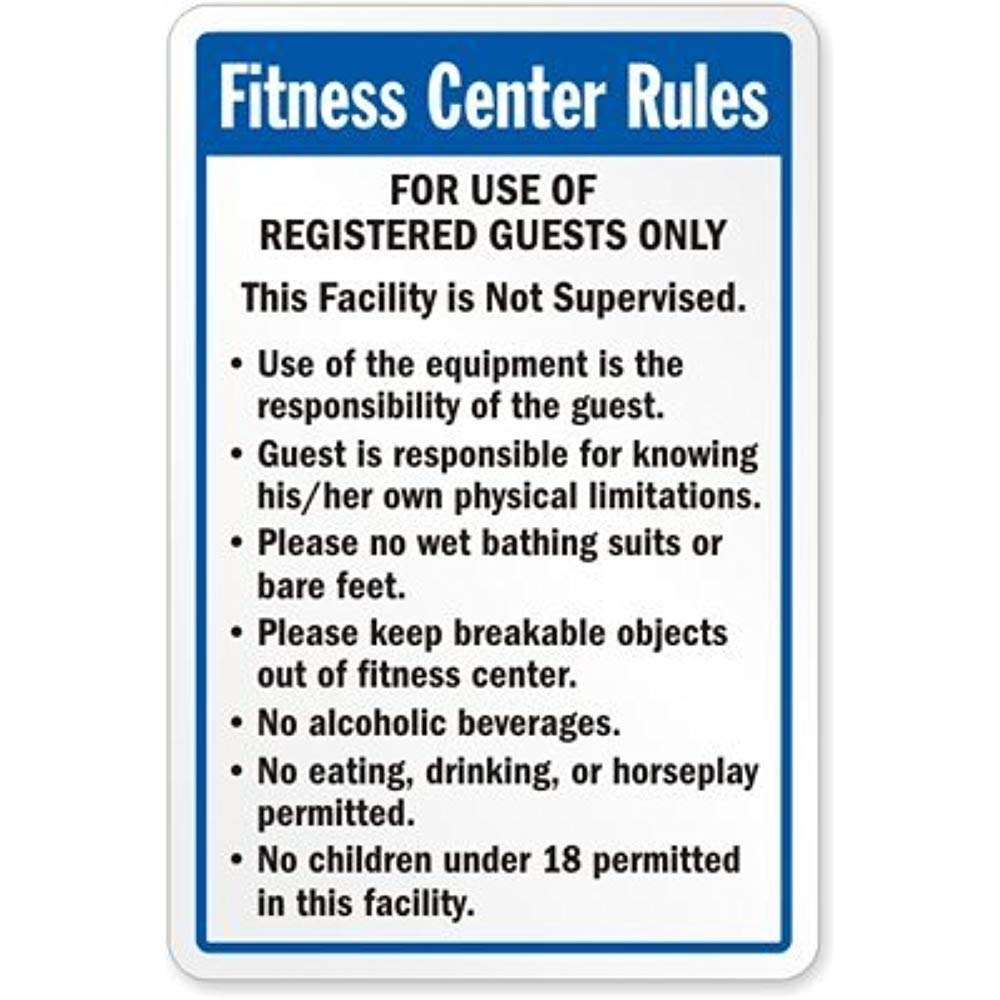 12 x 16 Inch Metal Road Sign for Fitness Center Rules - Durable Gym Wall Decoration for Workout Areas & CrossFit Studios