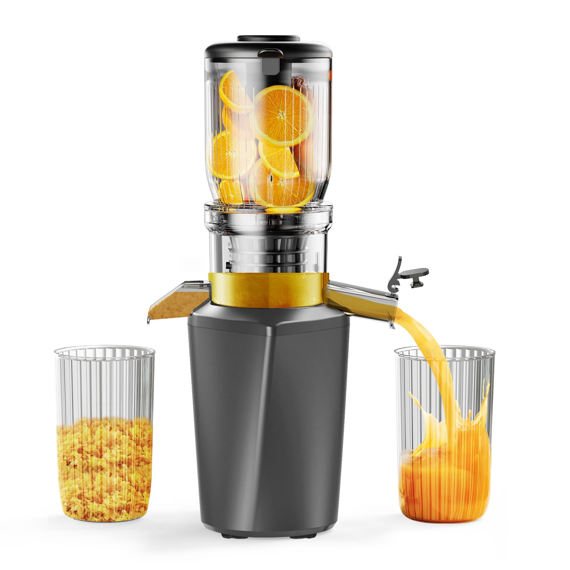 Fyenkfar ENTSAFTER Slow Juicer - Best for Fruits & Vegetables, High in Vitamins & Enzymes, Pure & Healthy Nutrition - Perfect for Daily Wellness & Family Gatherings (Silver Gray)