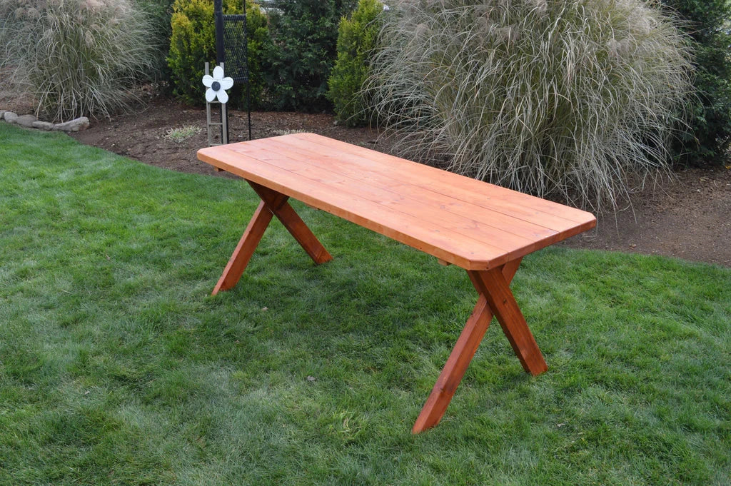 Premium Spruce Wood Cross Leg Dining Table - 4ft, 5ft, 6ft & 8ft Sizes - Perfect for Farmhouse Kitchens, Dining Rooms & Outdoor Entertaining